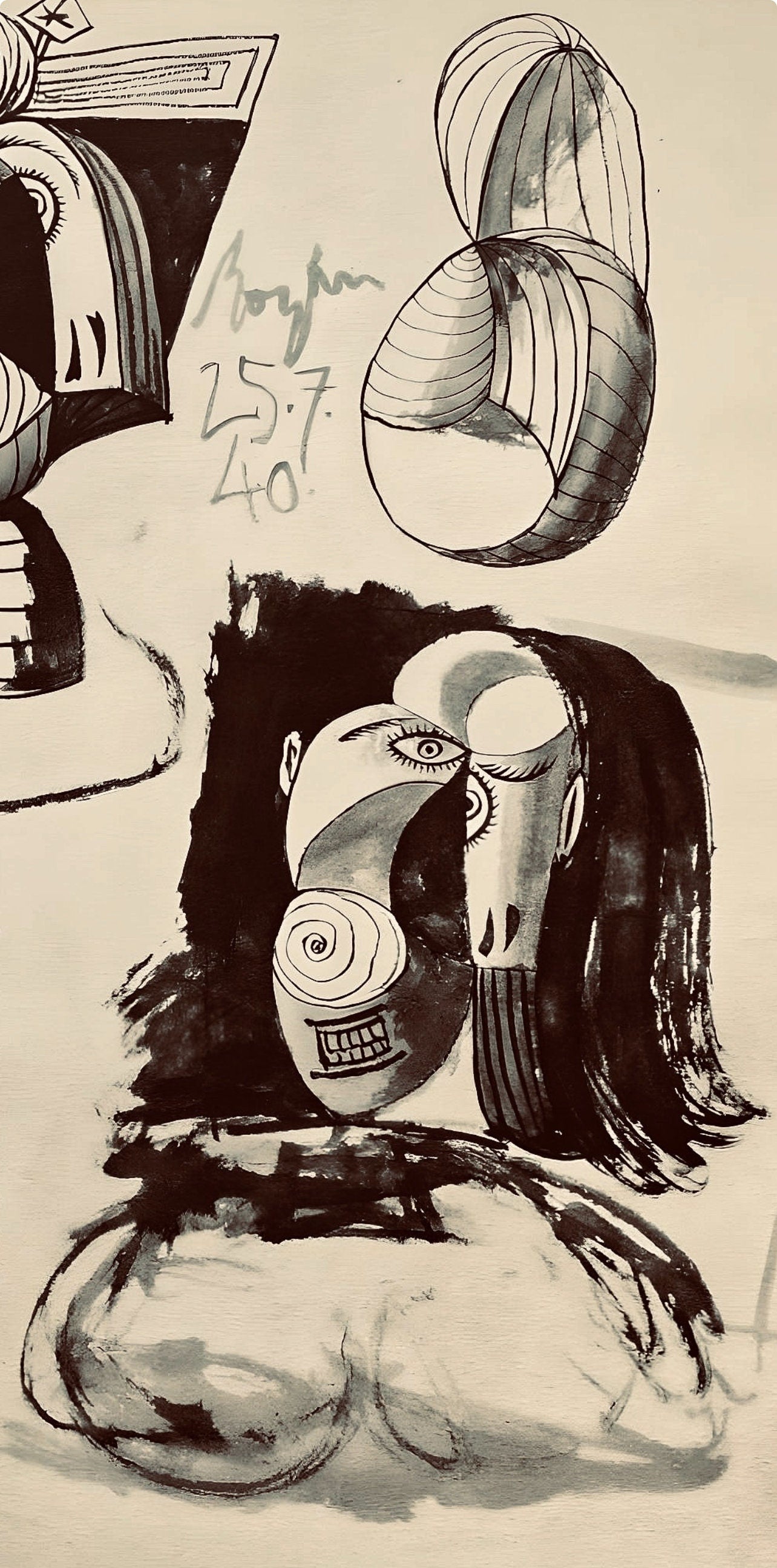 Pablo Picasso, Composition, Carnet de dessins de Picasso, Cahiers d’Art, Limited Edition Lithograph