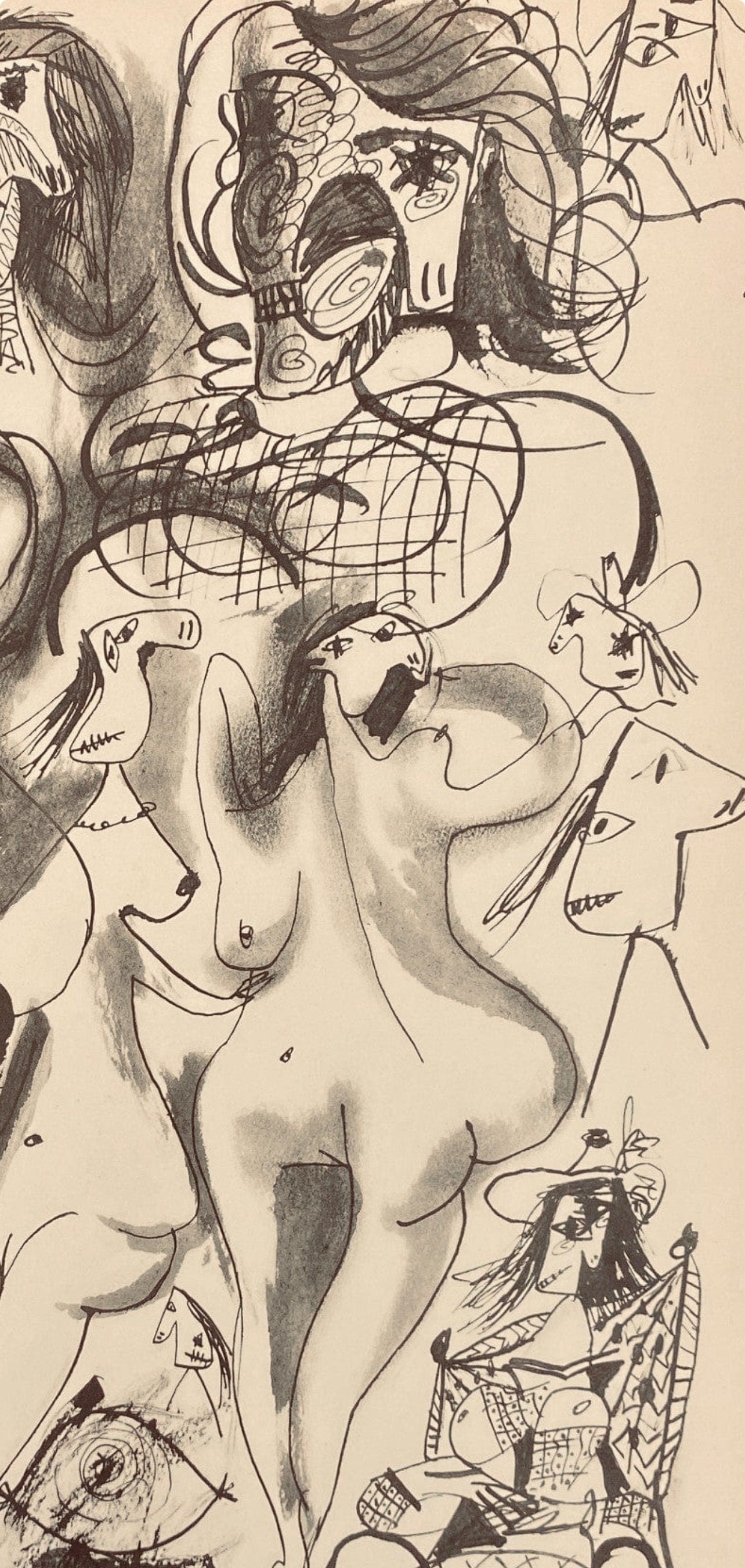 Pablo Picasso, Composition, Carnet de dessins de Picasso, Cahiers d’Art, Limited Edition Lithograph