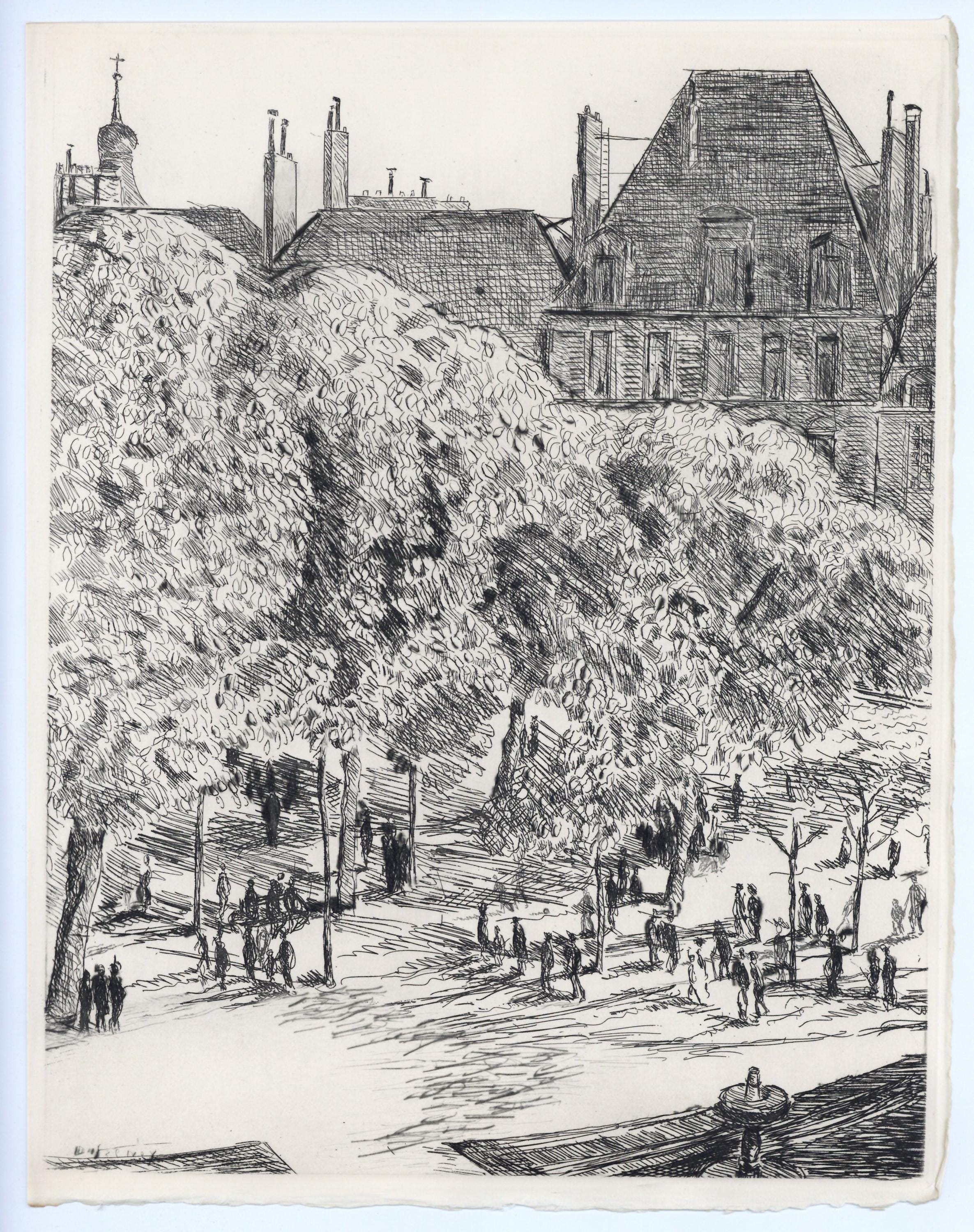 Georges Dufrénoy, Placement Des Vosges, A La gloire à Paris, Limited Edition Etching