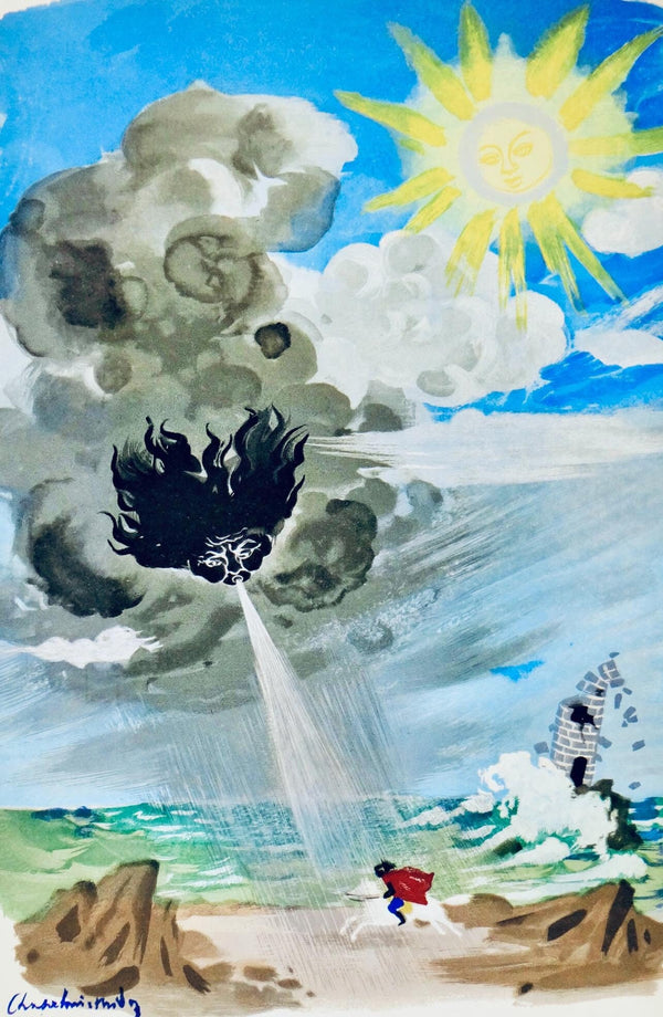 Roger Chapelain-Midy, Phebus et Borée, Vingt fables de La fontaine, Limited Edition Woodcut