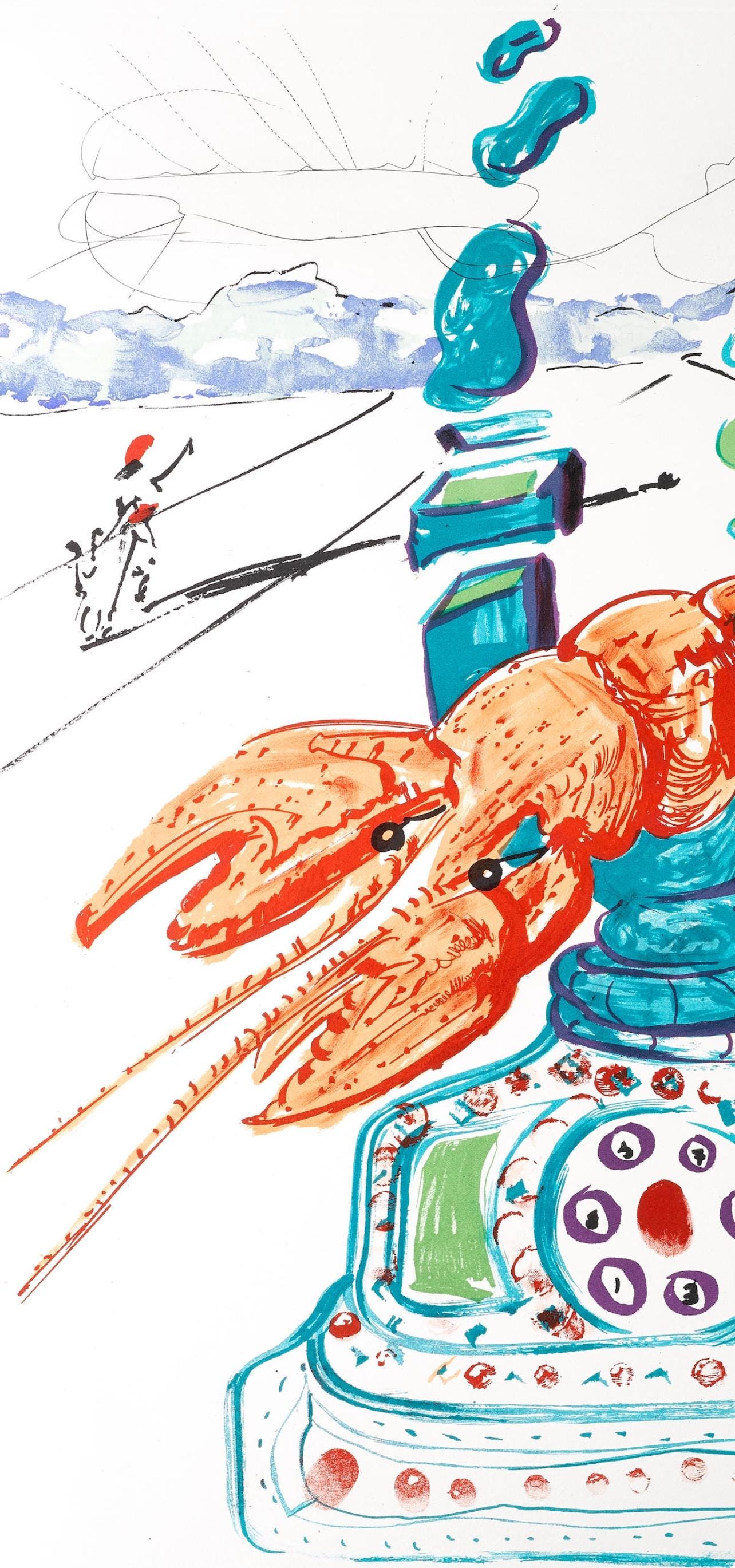 Salvador Dalí, Téléphone-homard cybernétique (M/L 822-831; Field 75-13), Imaginations et Objets du Futur, Limited Edition Lithograph