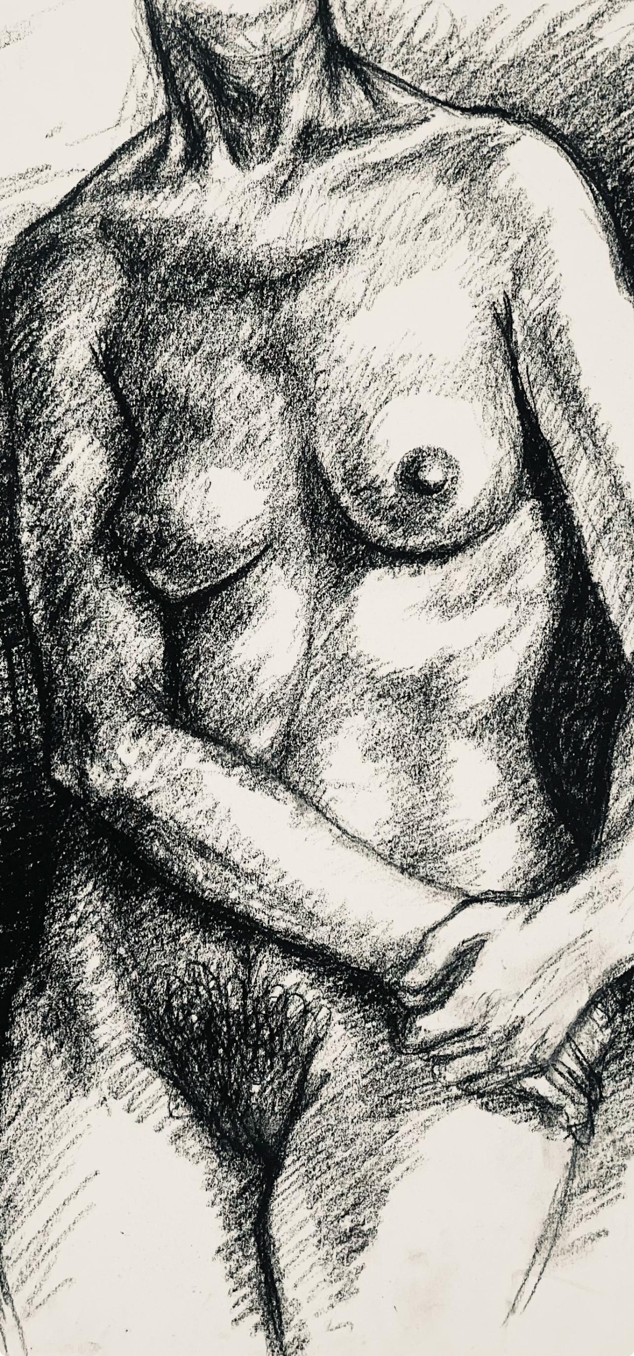 Ian Hornak, Renaissance Female Nude Figure Study, 1963, Original Drawing