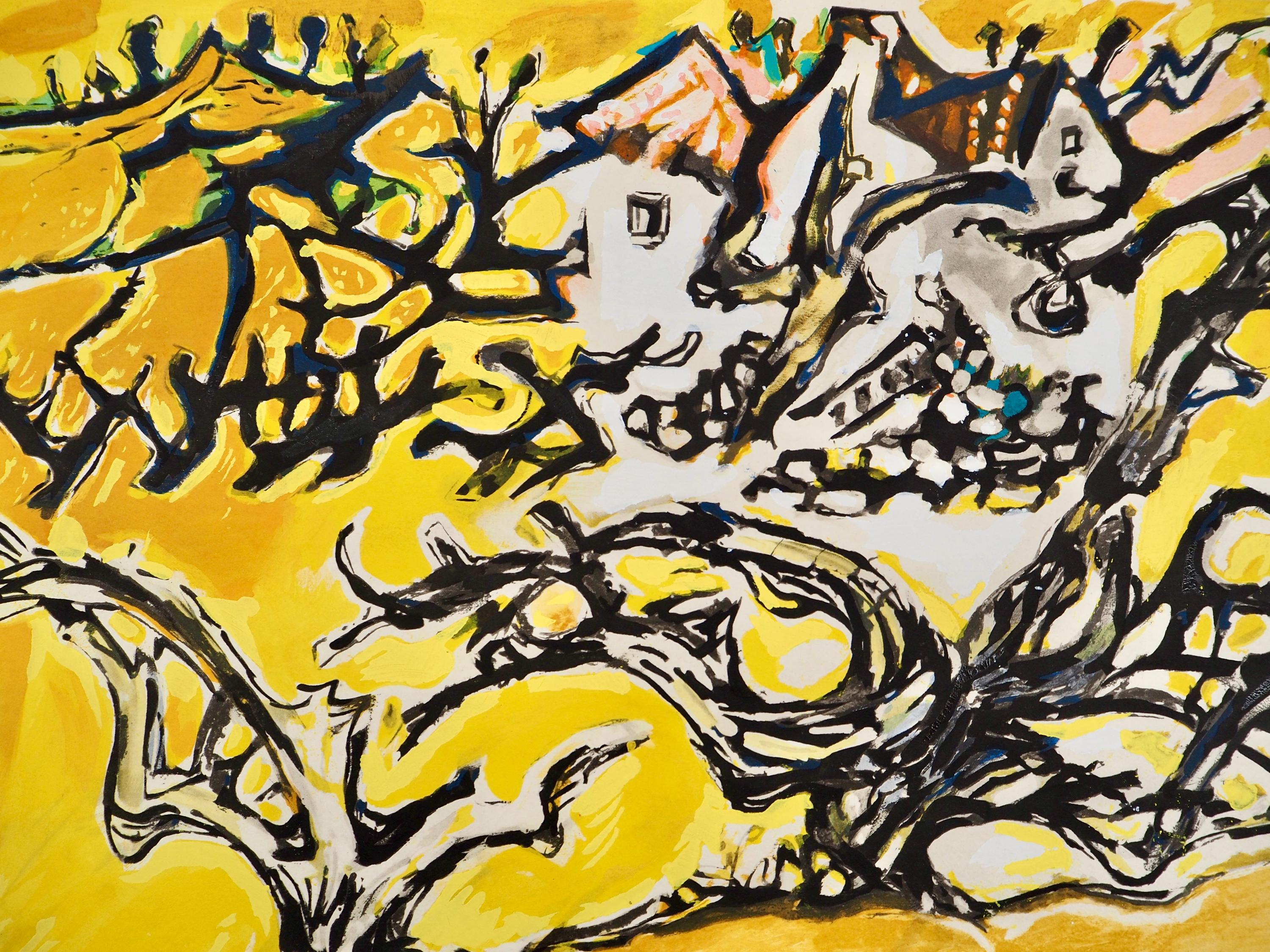 Édouard Pignon, Composition, Arbres et Voiles, Limited Edition Lithograph