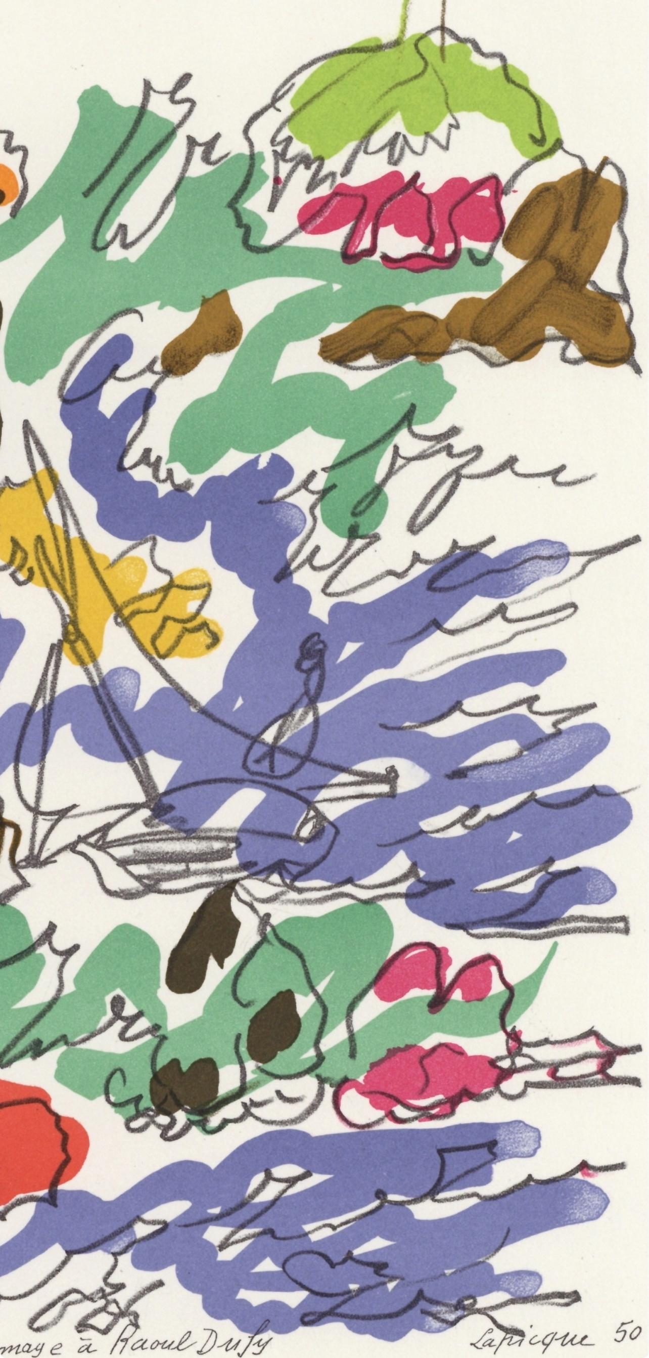 Charles Lapicque, Composition, Lettre à mon peintre Raoul Dufy, Limited Edition Lithograph