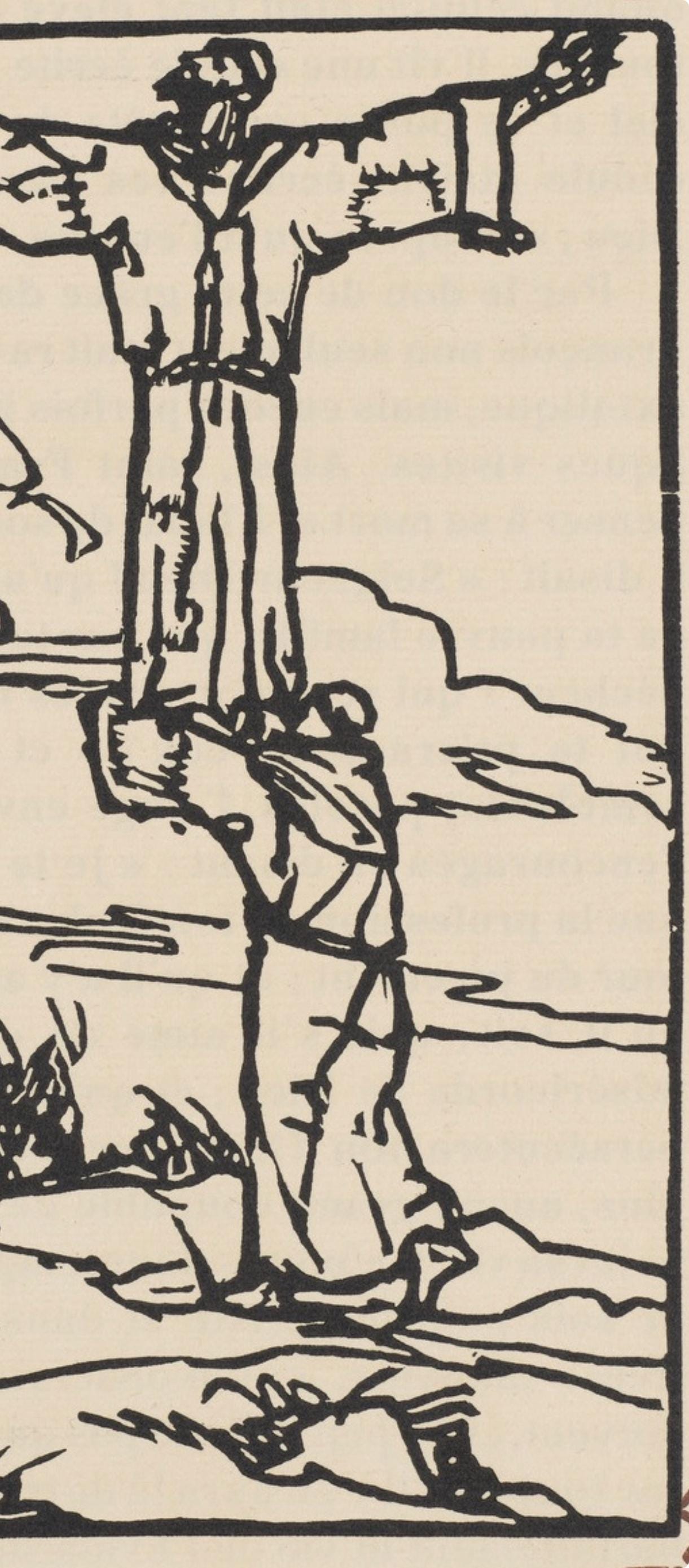 Émile Bernard, Composition (Morane, No. 100), Les Petites Fleurs de St. Françoise, Limited Edition Woodcut