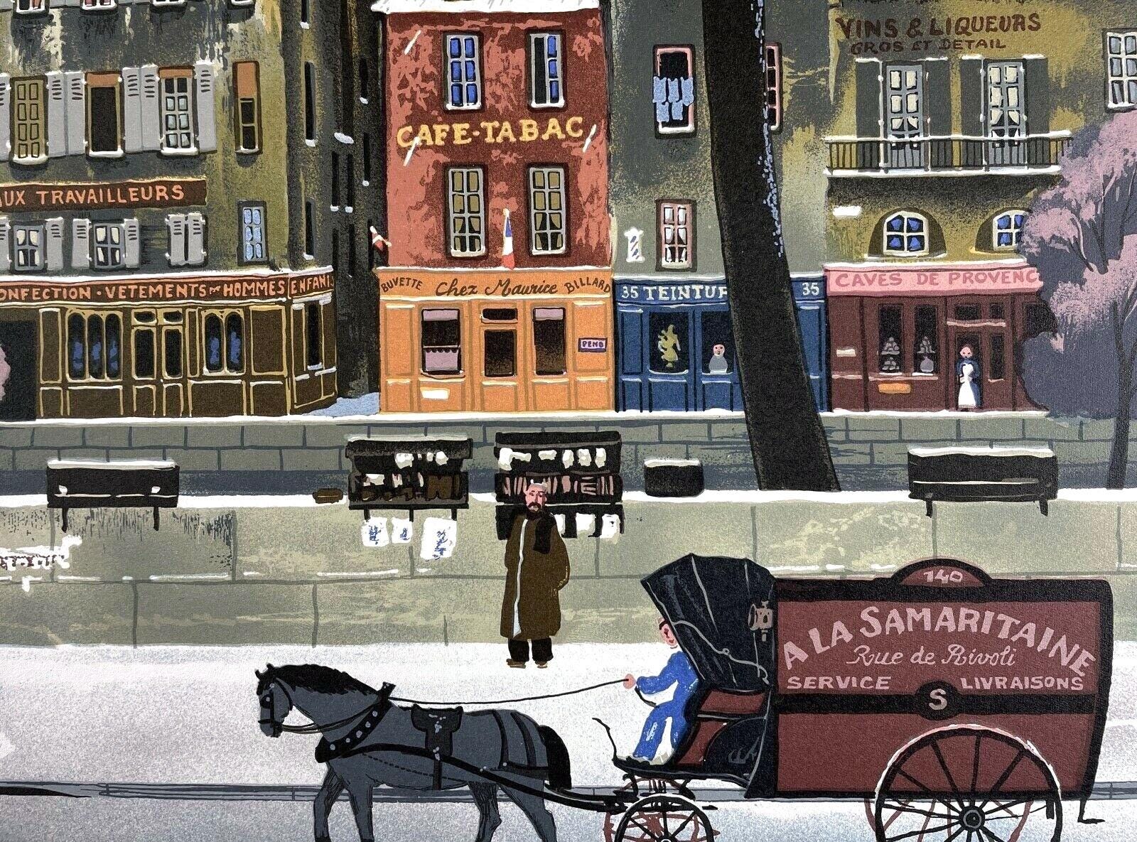 Michel Delacroix, La Neige sur la Seine, Limited Edition Lithograph