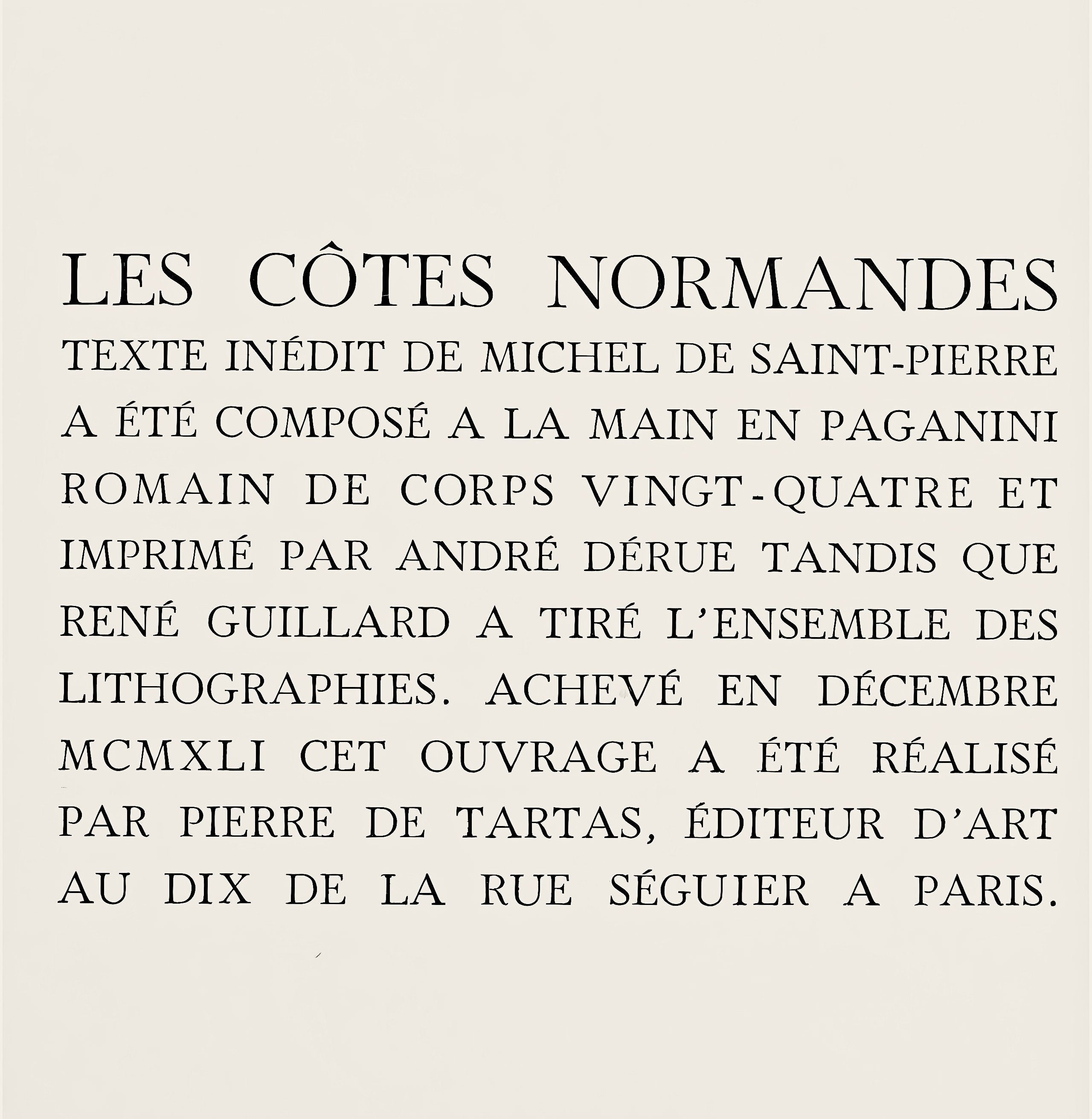 Raoul Dufy, Composition, Les Côtes Normandes, Limited Edition Lithograph