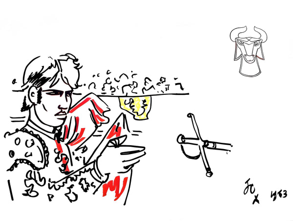 Jean Cocteau, Composition, Taureaux, Limited Edition Lithograph