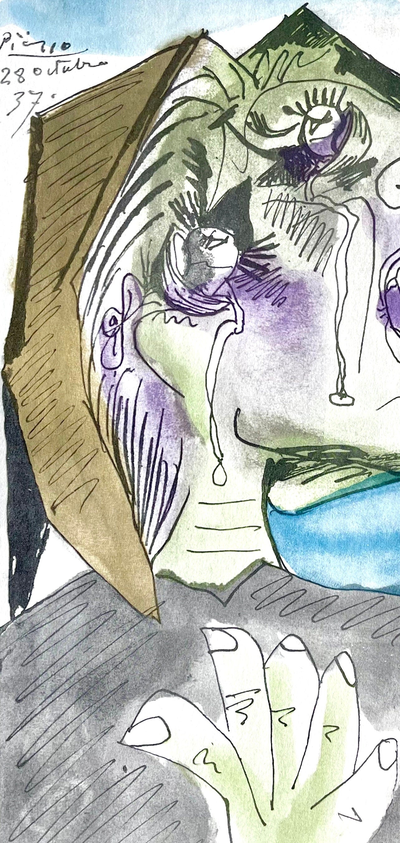 Pablo Picasso, Weeping Woman (Orozco 95), Picasso: Fifteen Drawings, Limited Edition Lithograph