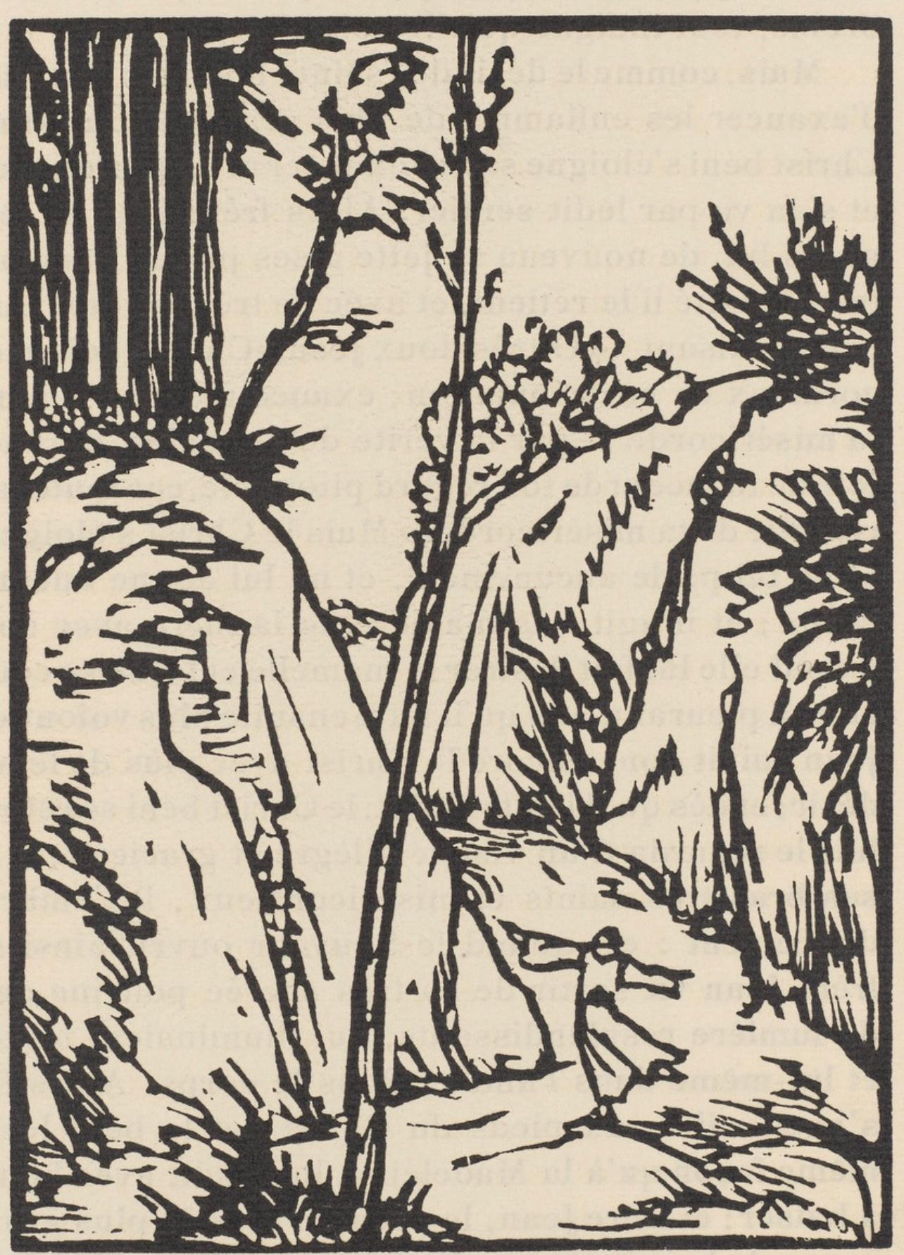 Émile Bernard, Composition (Morane, No. 100), Les Petites Fleurs de St. Françoise, Limited Edition Woodcut