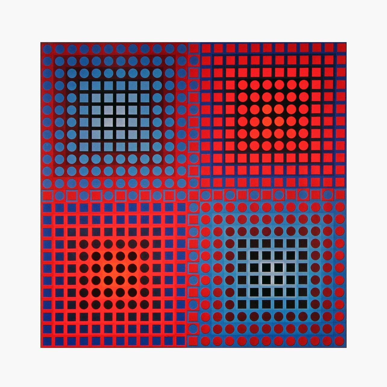 Victor Vasarely, Composition, Folklore Planétaire, Limited Edition Héliogravure