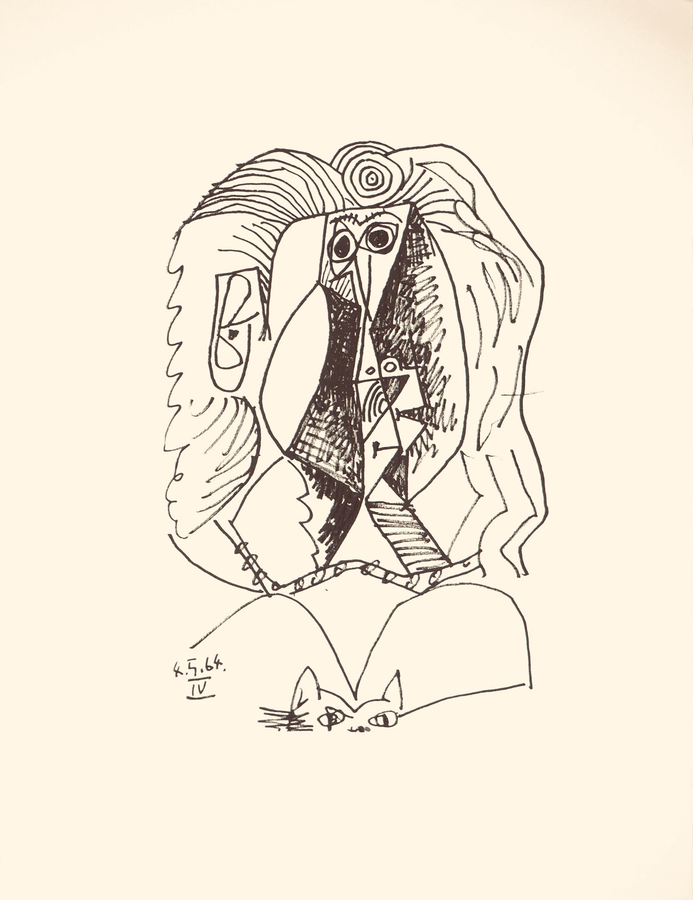 Pablo Picasso, Composition, Le Goût du Bonheur (Cramer 148; Bloch 2013), Limited Edition Mixed Media Lithograph