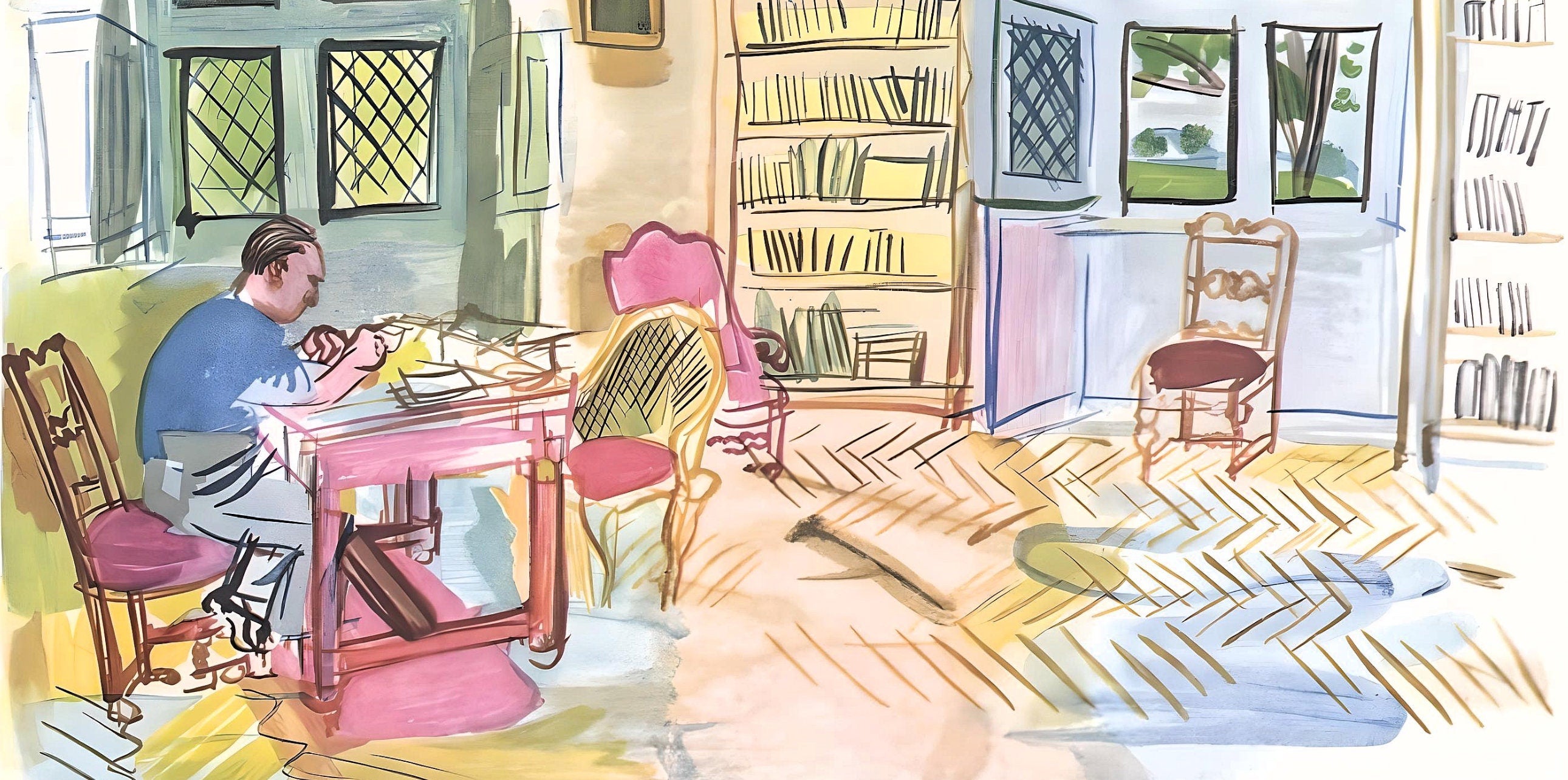 Raoul Dufy, L'auteur dans son cabinet de travail, Vacances forcées