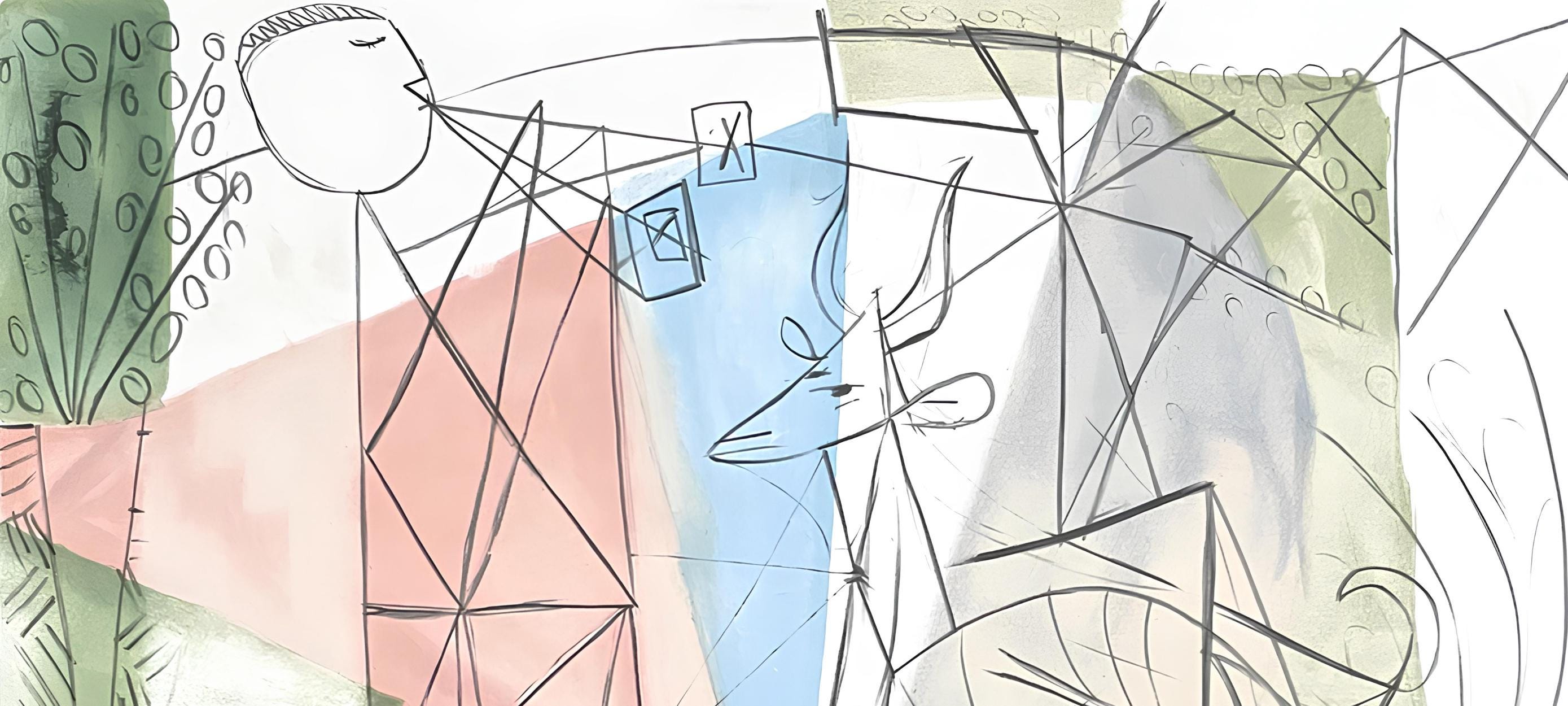 Pablo Picasso, Le Joueur de flûte et Gazelle, Marina Picasso Collection, Official Limited Edition Lithograph