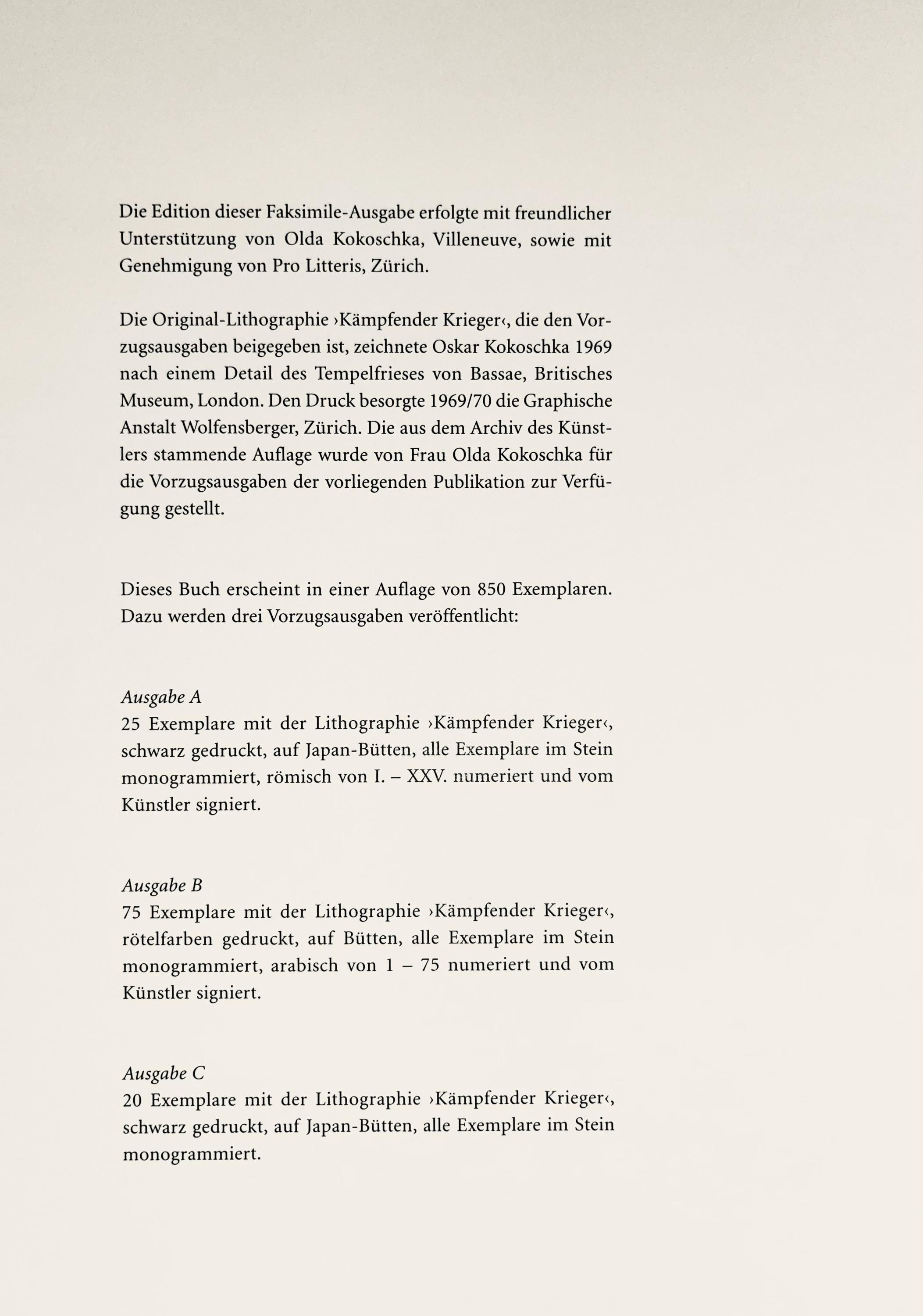 Oskar Kokoschka, Composition, Skizzenbuch der Italienischen Reise 1963, Limited Edition Lithograph