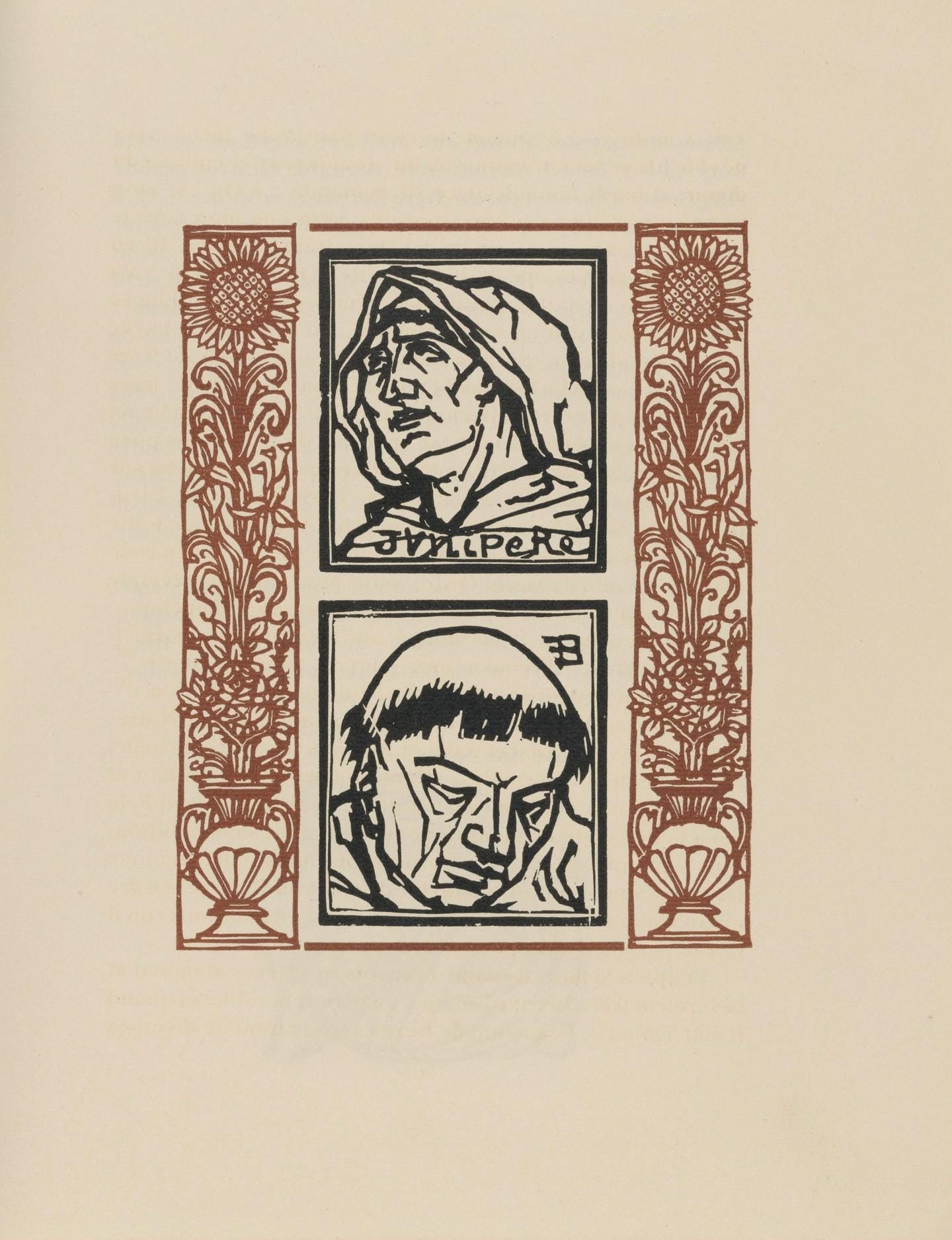 Émile Bernard, Composition (Morane, No. 100), Les Petites Fleurs de St. Françoise, Limited Edition Woodcut
