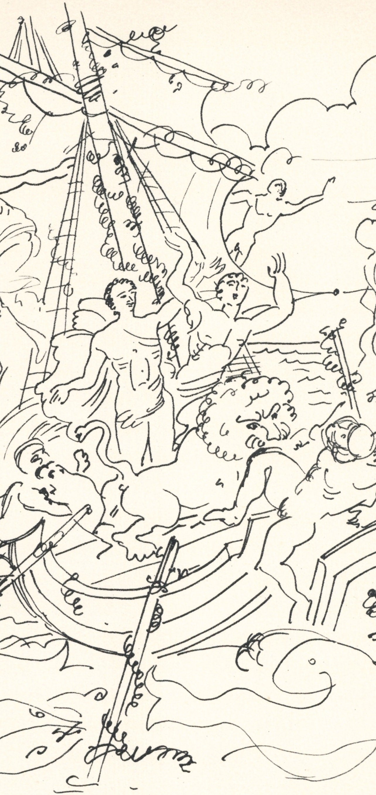 André Derain, Enlevement de Dionysos, Vins, Fleurs et Flammes, Limited Edition Lithograph
