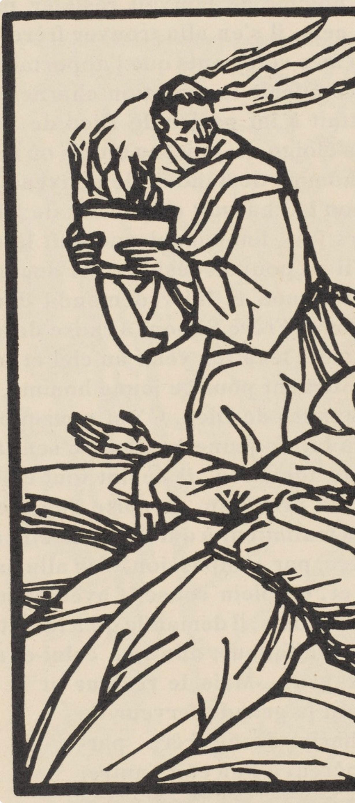 Émile Bernard, Composition (Morane, No. 100), Les Petites Fleurs de St. Françoise, Limited Edition Woodcut