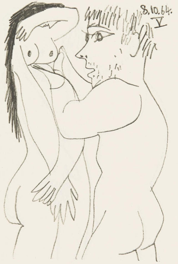 Pablo Picasso, Composition, Le Goût du Bonheur (Cramer 148; Bloch 2013), Limited Edition Mixed Media Lithograph