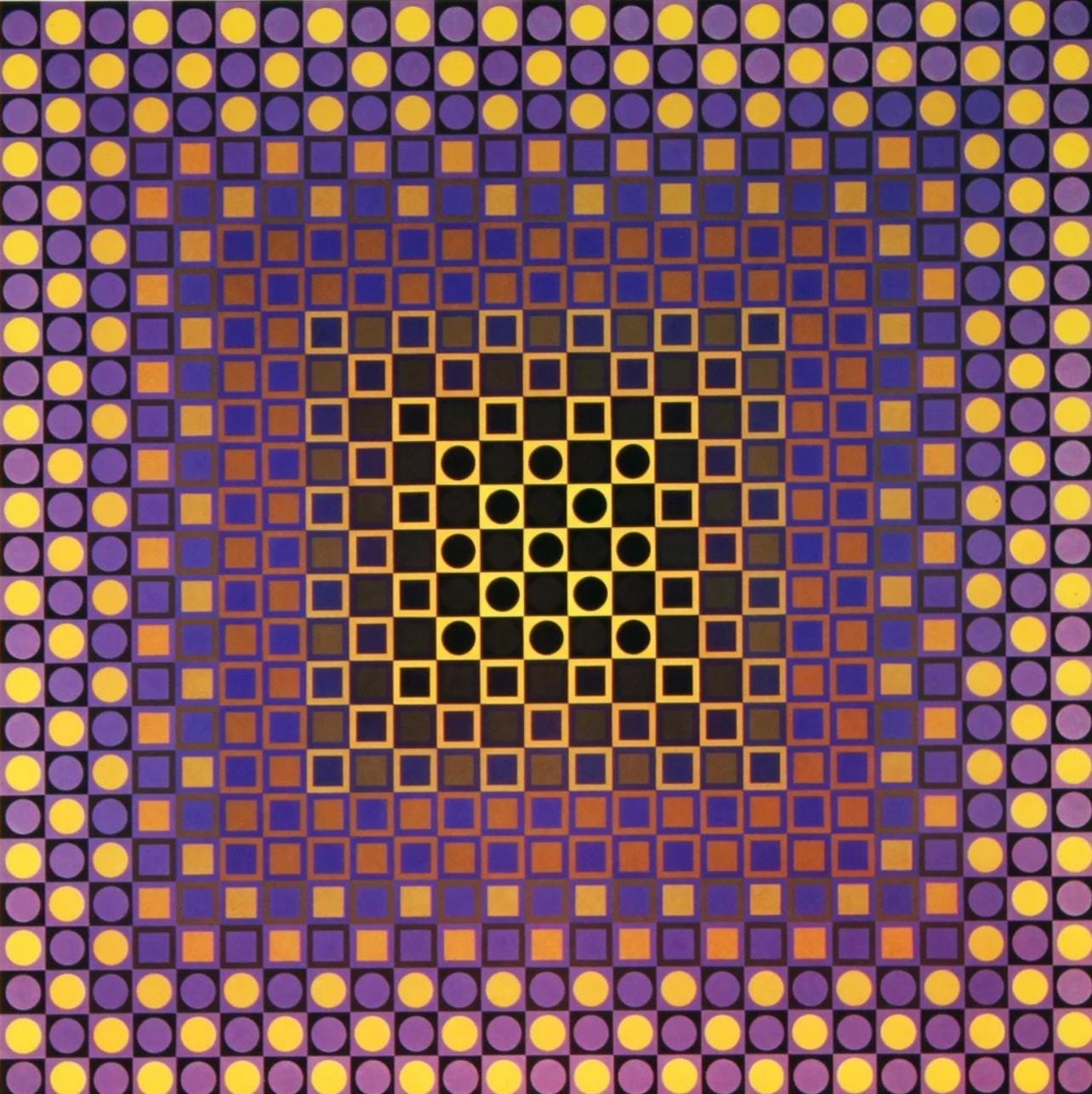 Victor Vasarely, Composition, Folklore Planétaire, Limited Edition Héliogravure