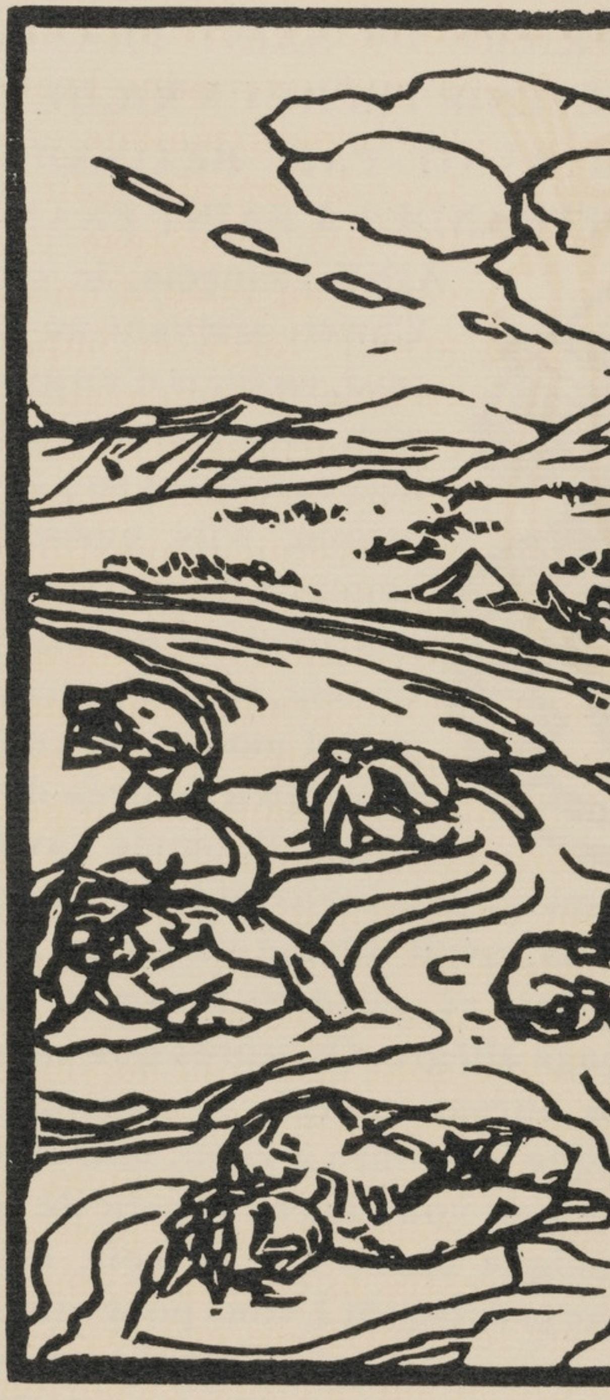 Émile Bernard, Composition (Morane, No. 100), Les Petites Fleurs de St. Françoise, Limited Edition Woodcut