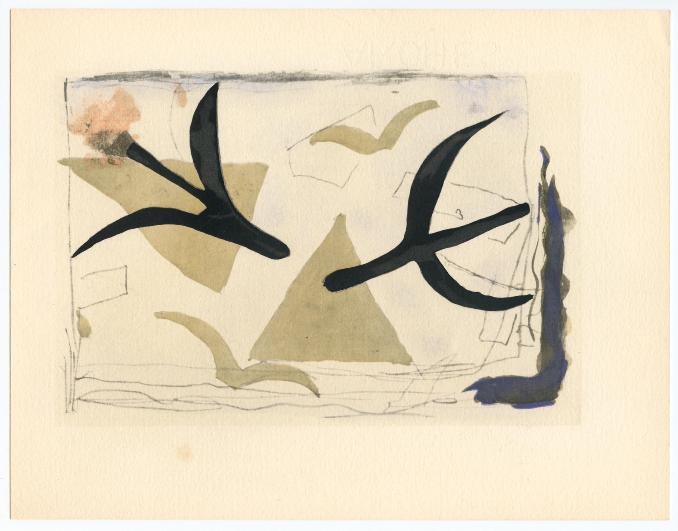 Georges Braque, Etude (oiseaux), Georges Braque le solitaire, XXe siècle, Limited Edition Lithograph