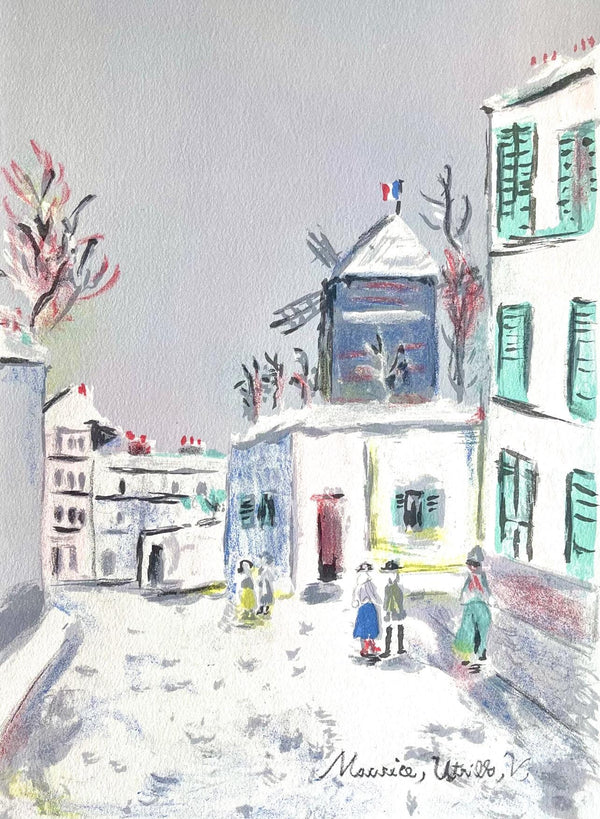 Maurice Utrillo, Montmartre (Moulin de la Galette), Paris Capitale, Limited Edition Lithograph