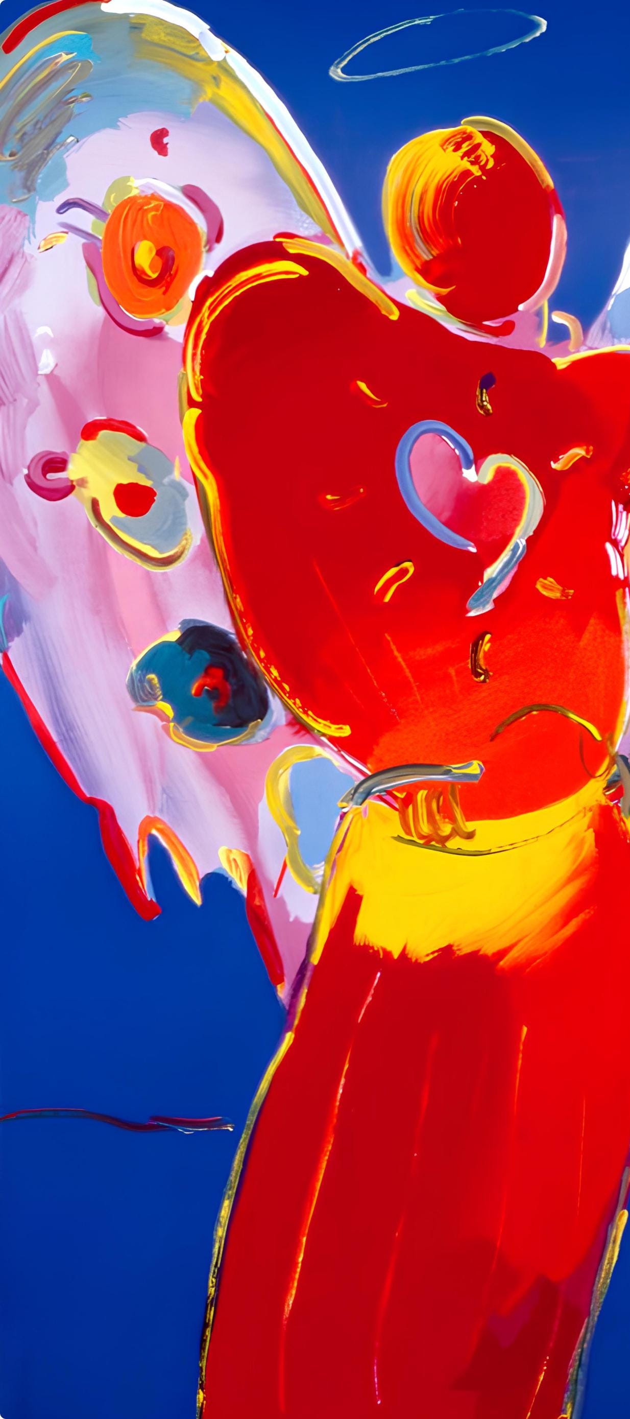 Peter Max, Angel with Heart III, 2000, Hand Signed, Official Edition Offset Lithograph