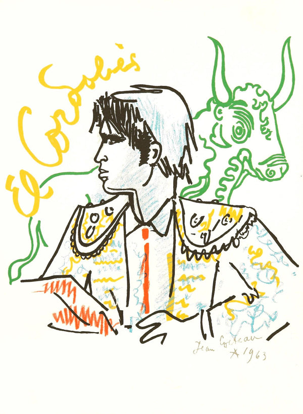 Jean Cocteau, Composition, Taureaux, Limited Edition Lithograph