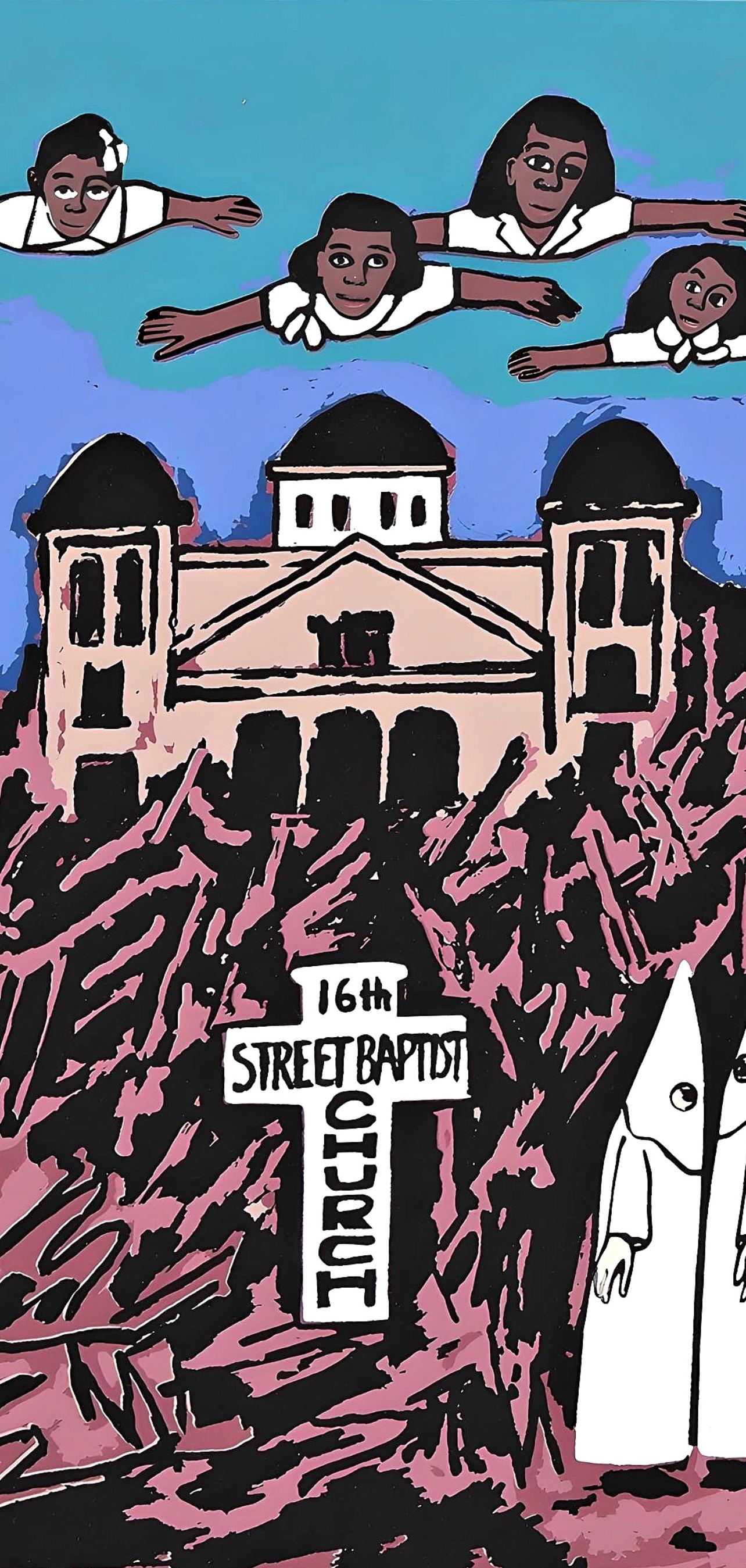 Faith Ringgold, Four Little Girls Bombed in a Church, Letter from Birmingham City Jail, Limited Edition Silkscreen