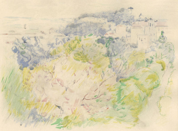 Berthe Morisot, Montagne du Château à Nice vu de Cimièse, Berthe Morisot Seize Aquarelles, Limited Edition Lithograph
