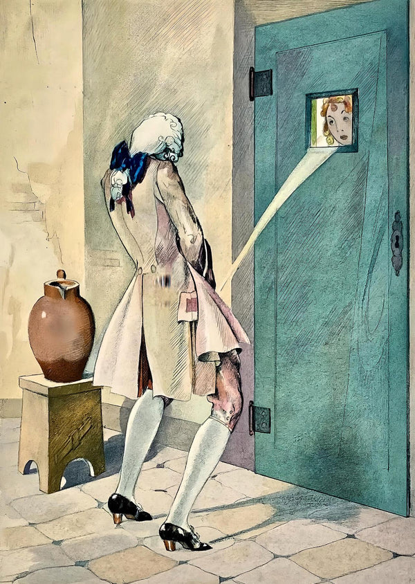 Umberto Brunelleschi, Composition, La Leçon d'amour dans un parc, Limited Edition Lithograph