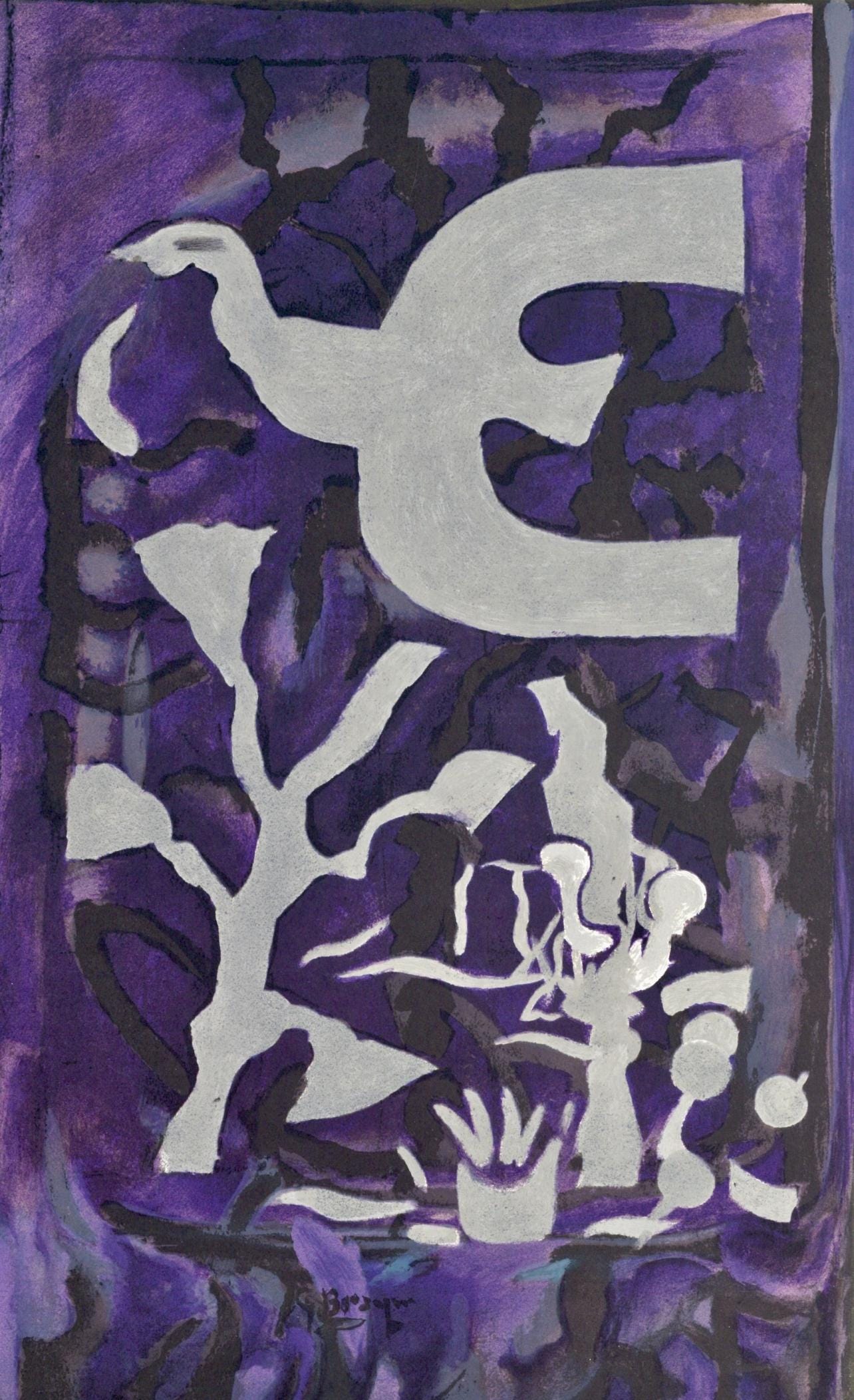 Georges Braque, Composition, Derrière le miroir, Limited Edition Lithograph
