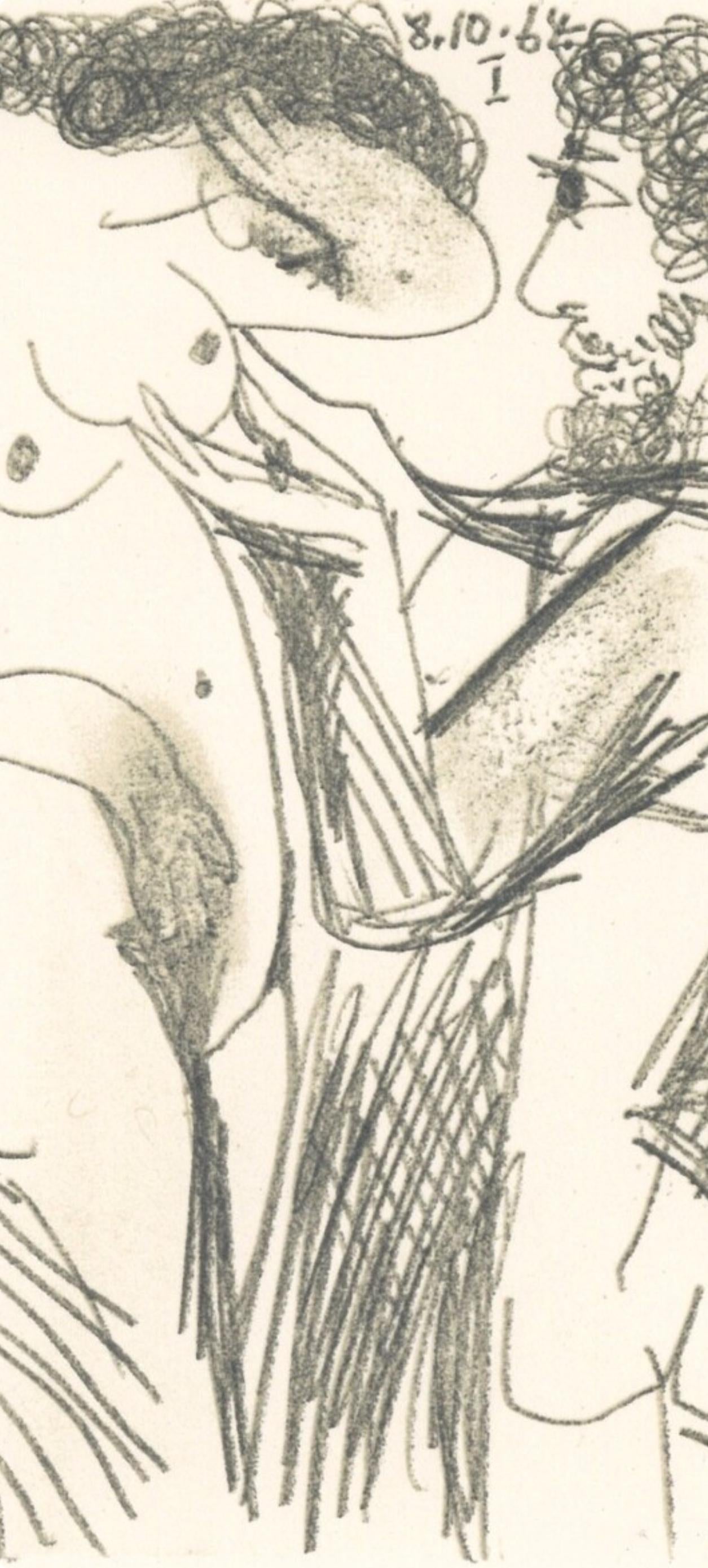 Pablo Picasso, Composition, Le Goût du Bonheur (Cramer 148; Bloch 2013), Limited Edition Mixed Media Lithograph