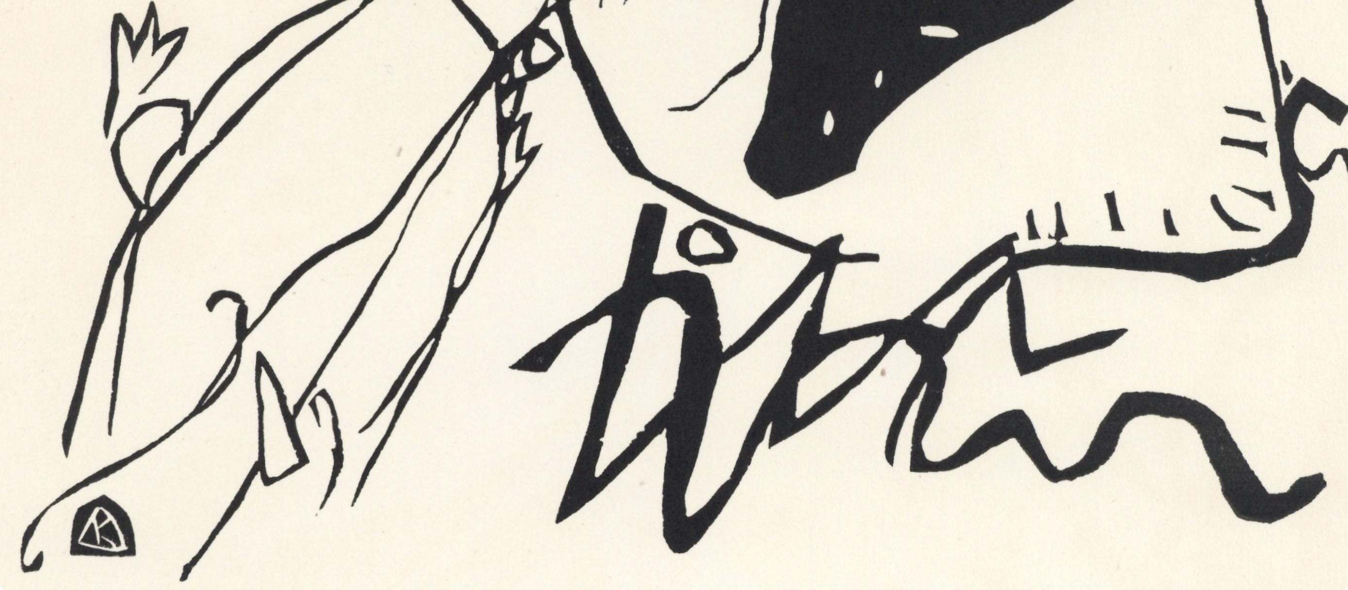 Wassily Kandinsky, Schwarzer Fleck (Roethel 145), XXe siècle, Limited Edition Woodcut