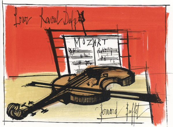 Bernard Buffet, Composition, Lettre à mon peintre Raoul Dufy, Limited Edition Lithograph