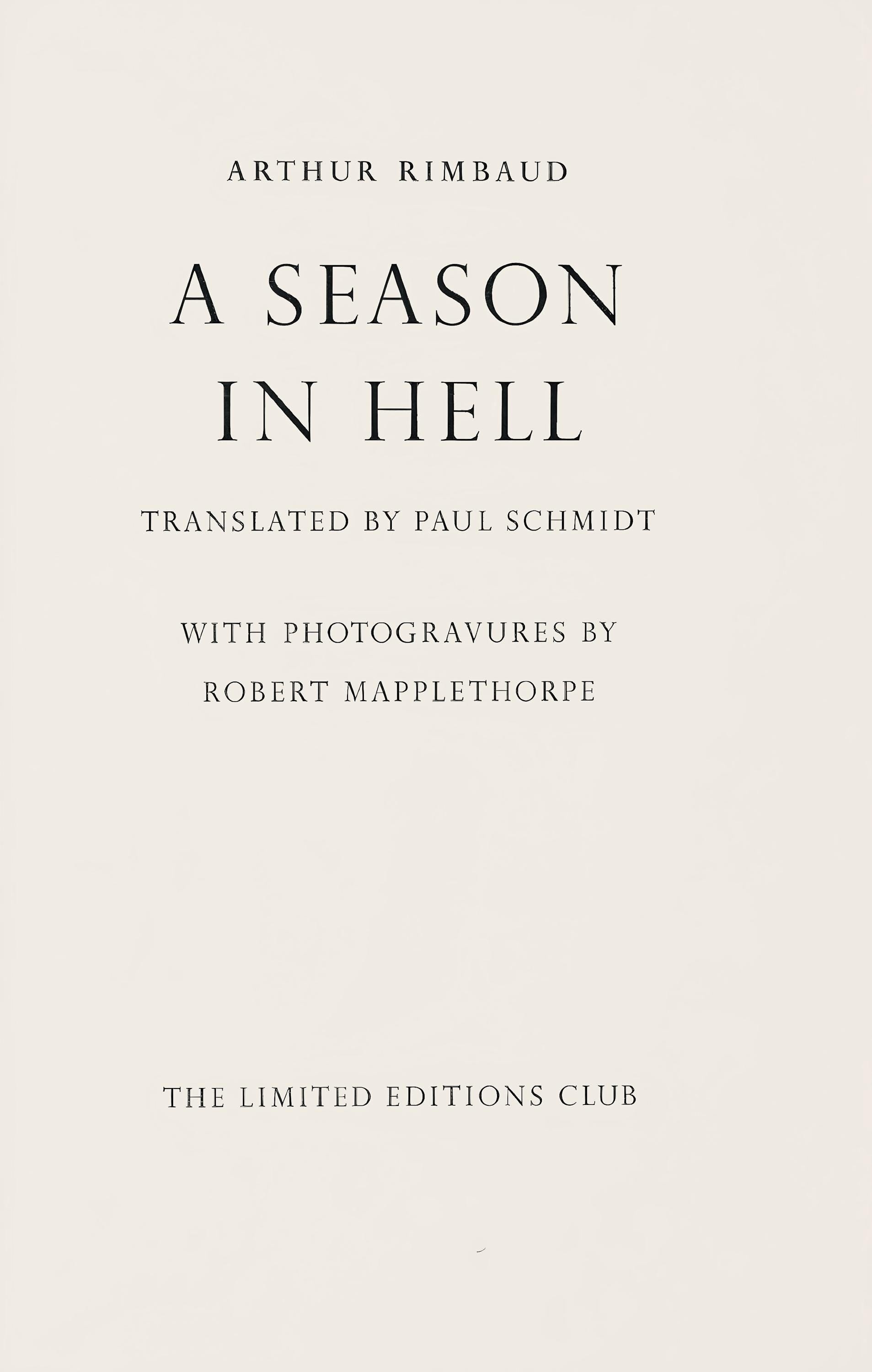 Robert Mapplethorpe, Composition, A Season in Hell, Limited Edition Photogravure