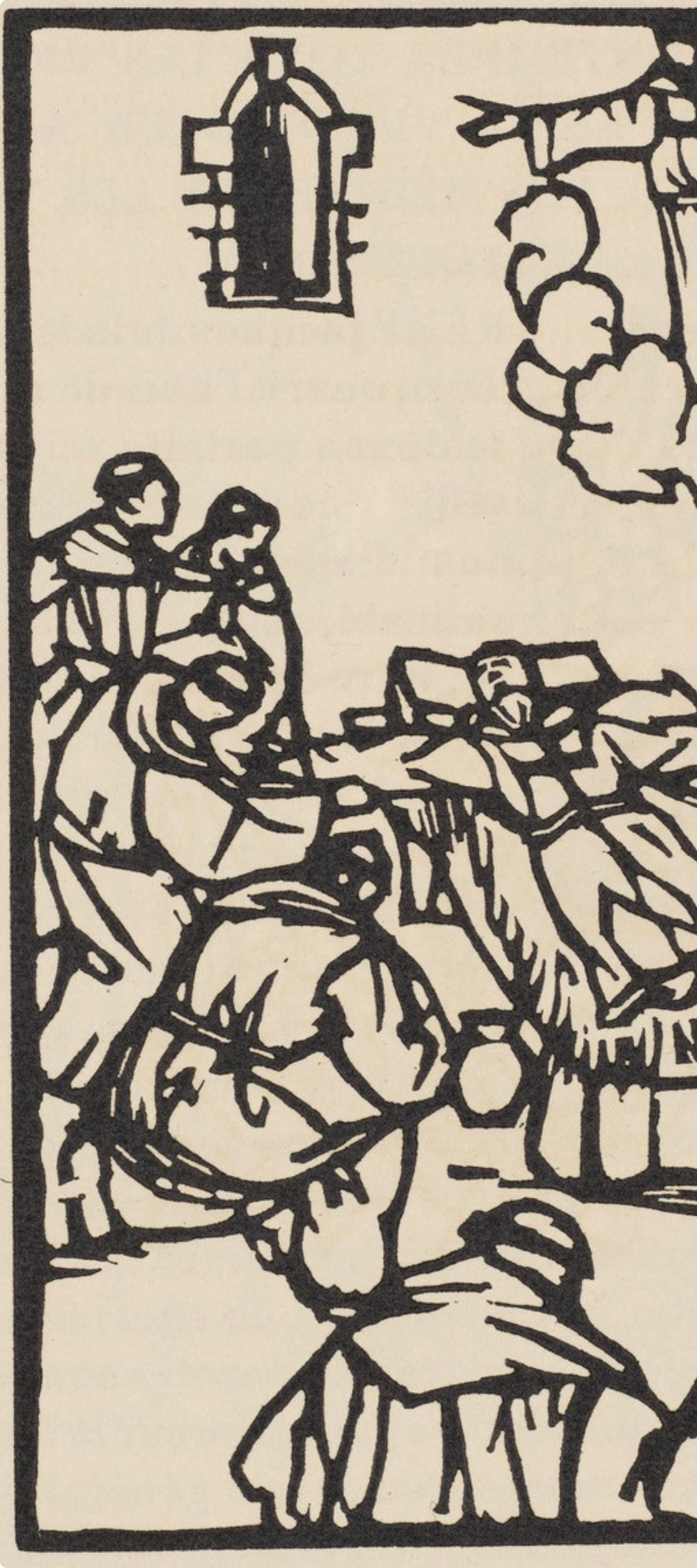 Émile Bernard, Composition (Morane, No. 100), Les Petites Fleurs de St. Françoise, Limited Edition Woodcut