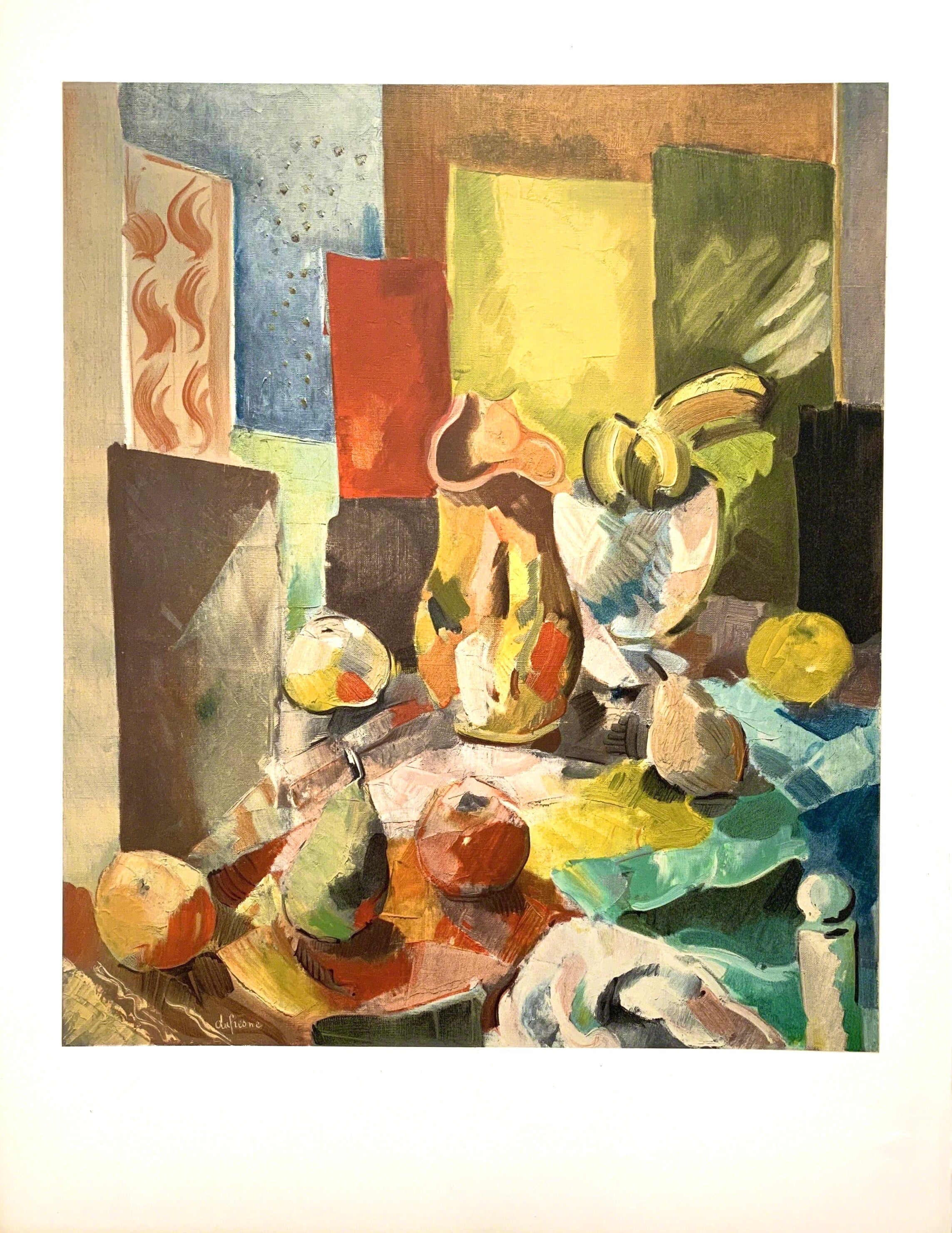 Charles Dufresne, Nature Morte a la Nappe de Couleur, Dufresne, Collection Pierre Lévy, Limited Edition Lithograph