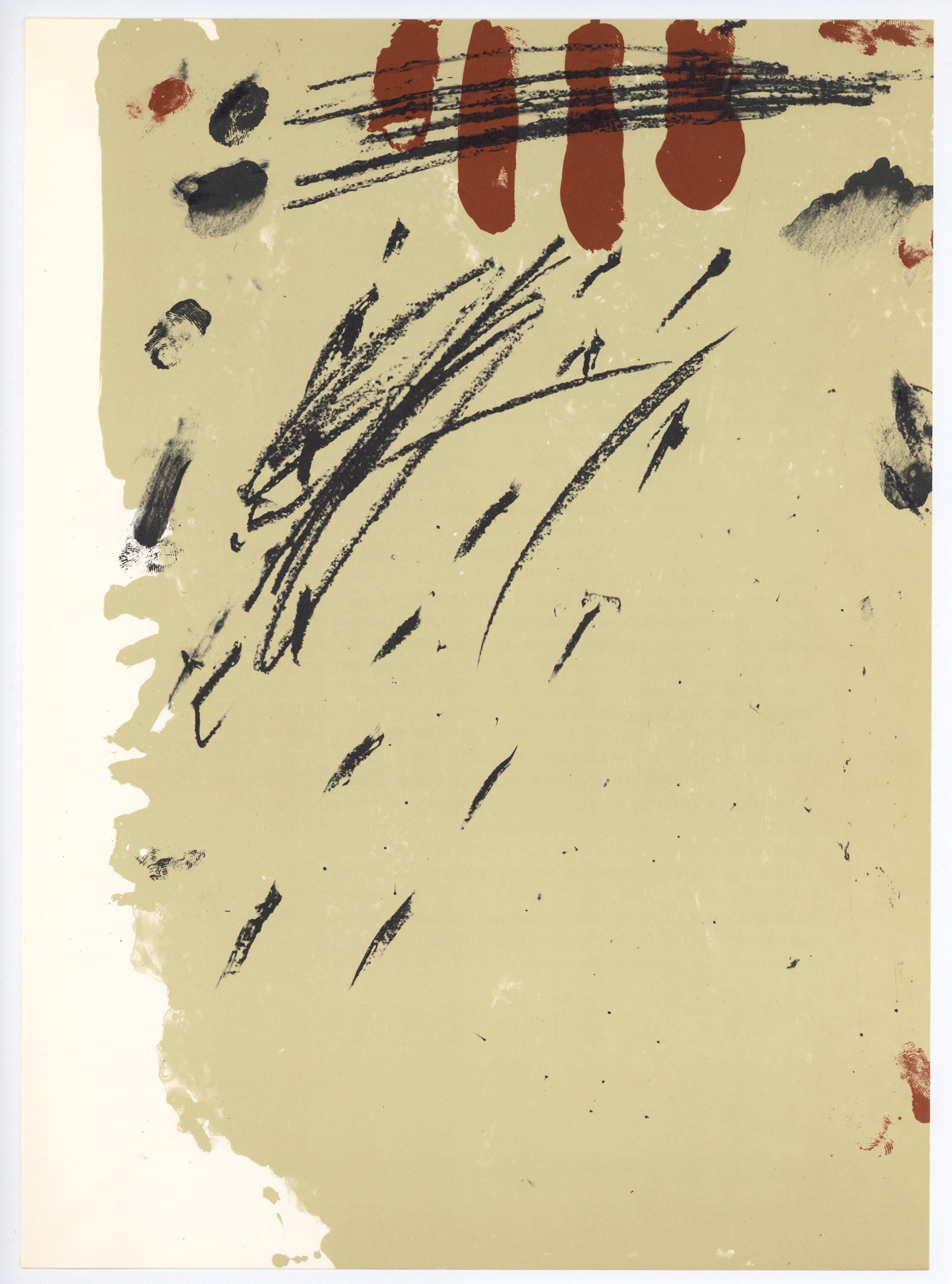 Antoni Tàpies, Composition, Derrière le miroir, Limited Edition Lithograph