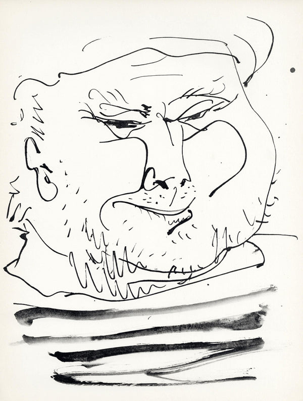 Pablo Picasso, Visage de vieux marin (Cramer No. 84), 40 dessins de Picasso en marge du Buffon, Limited Edition Lithograph