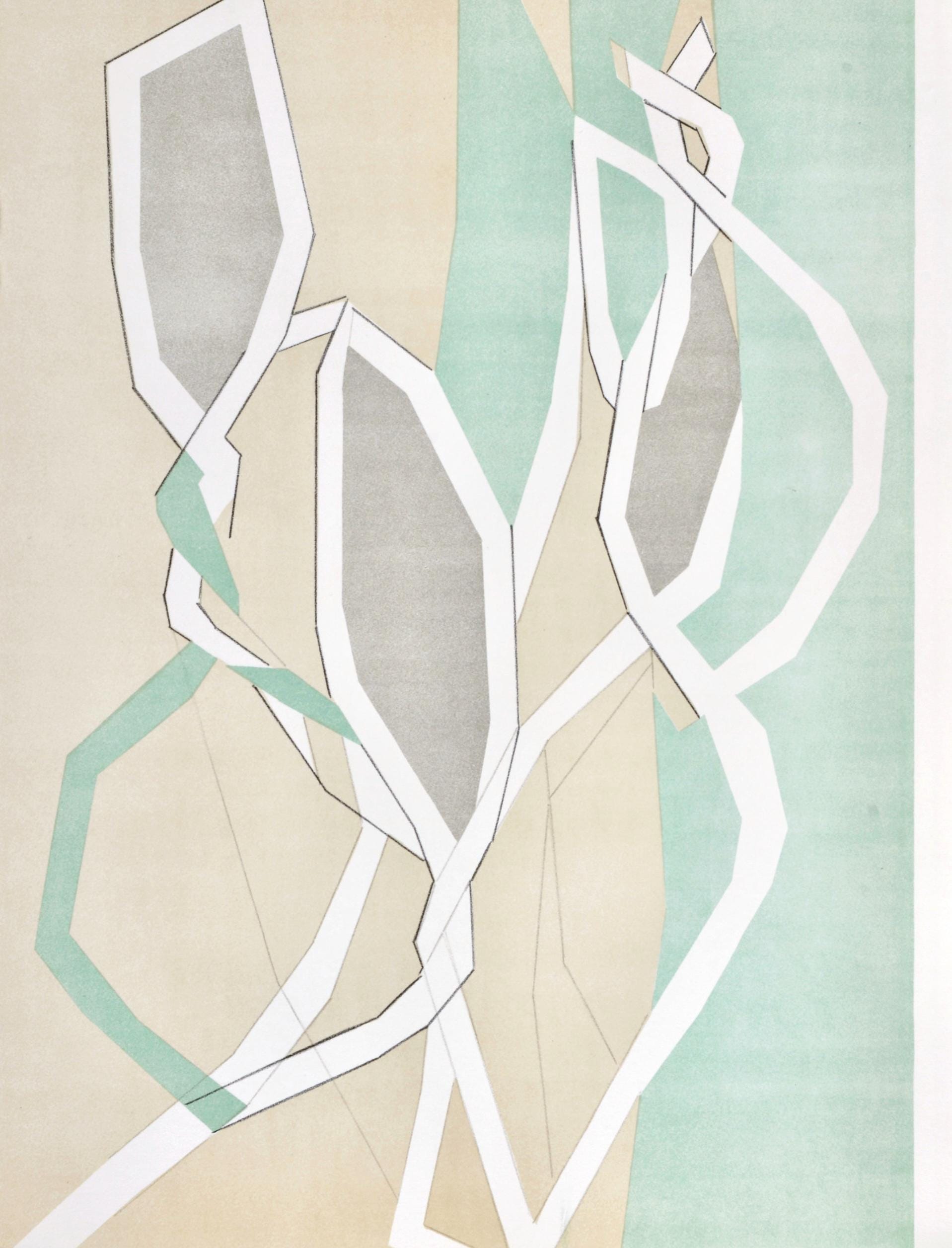 André Beaudin, Composition en vert, Regards sur Paris, Limited Edition Lithograph