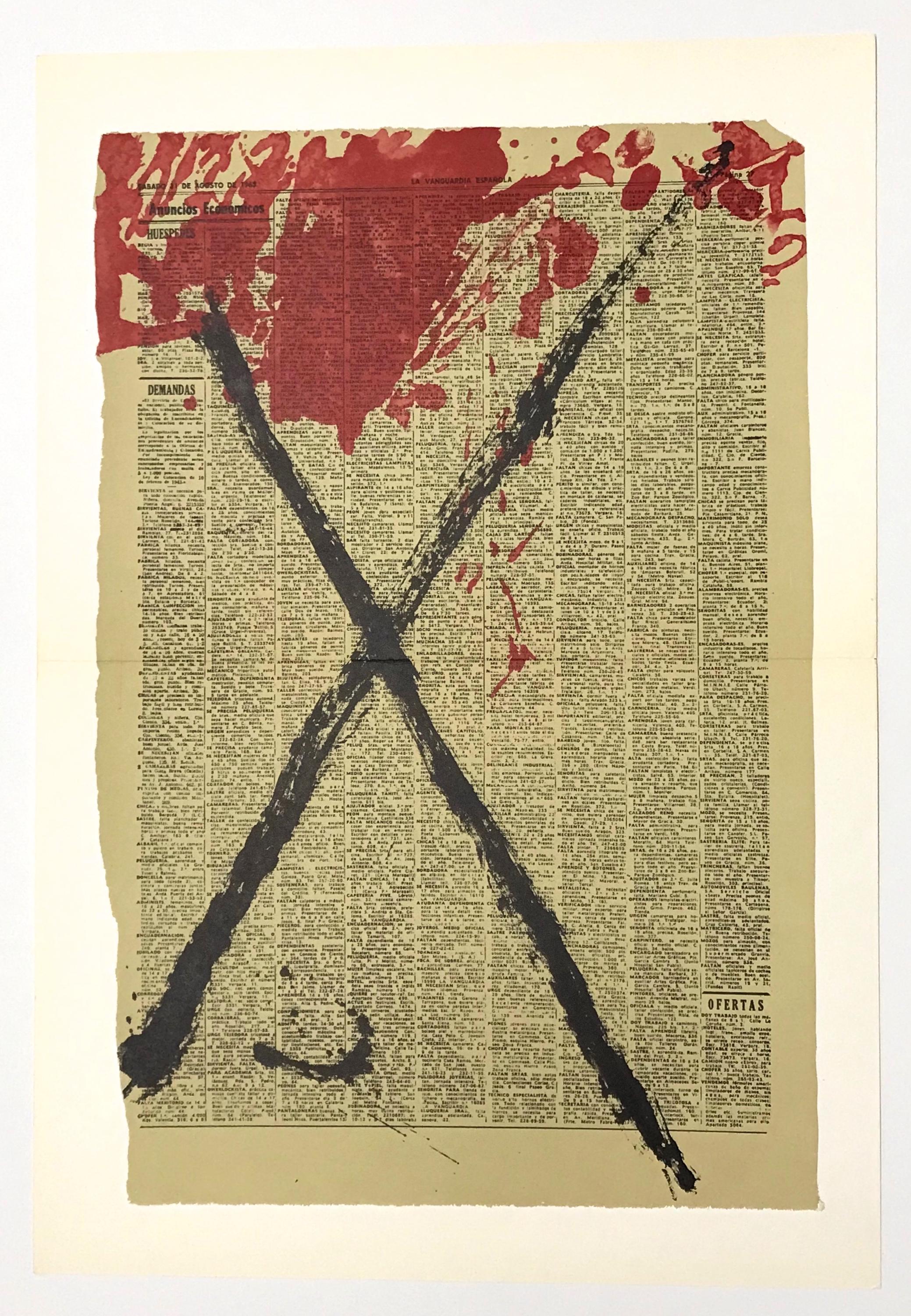Antoni Tàpies, Composition, Derrière le miroir, Limited Edition Lithograph