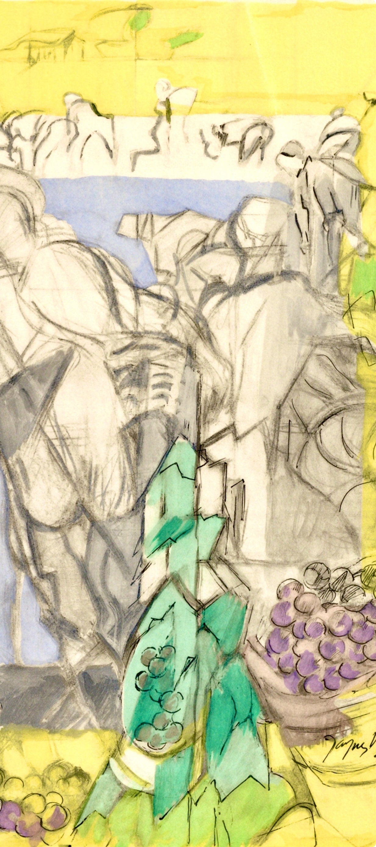 Jacques Villon, Couverture, Vins, Fleurs et Flammes, Limited Edition Lithograph