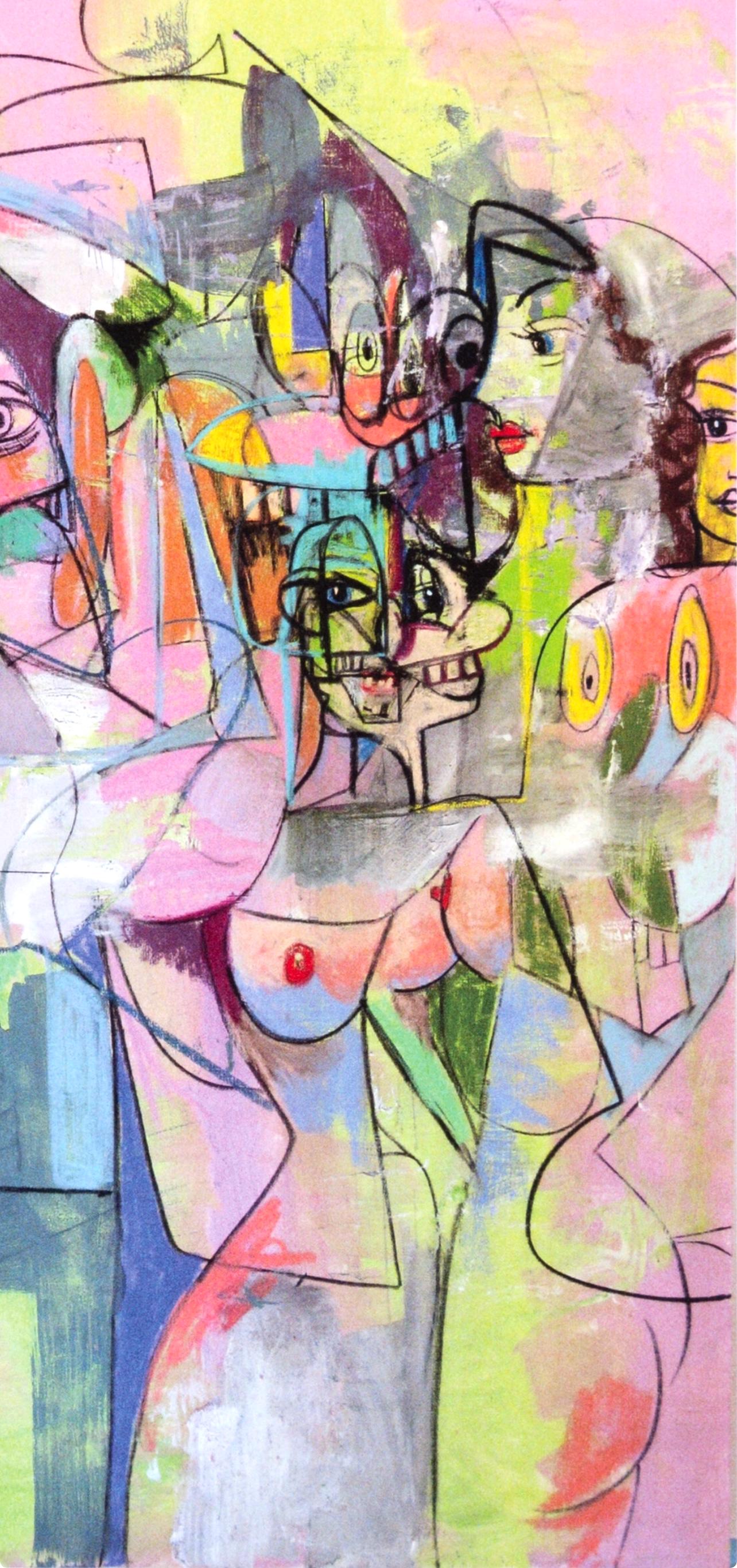 George Condo, Figure Change, Drawing Paintings, Limited Edition Four Color Process Print