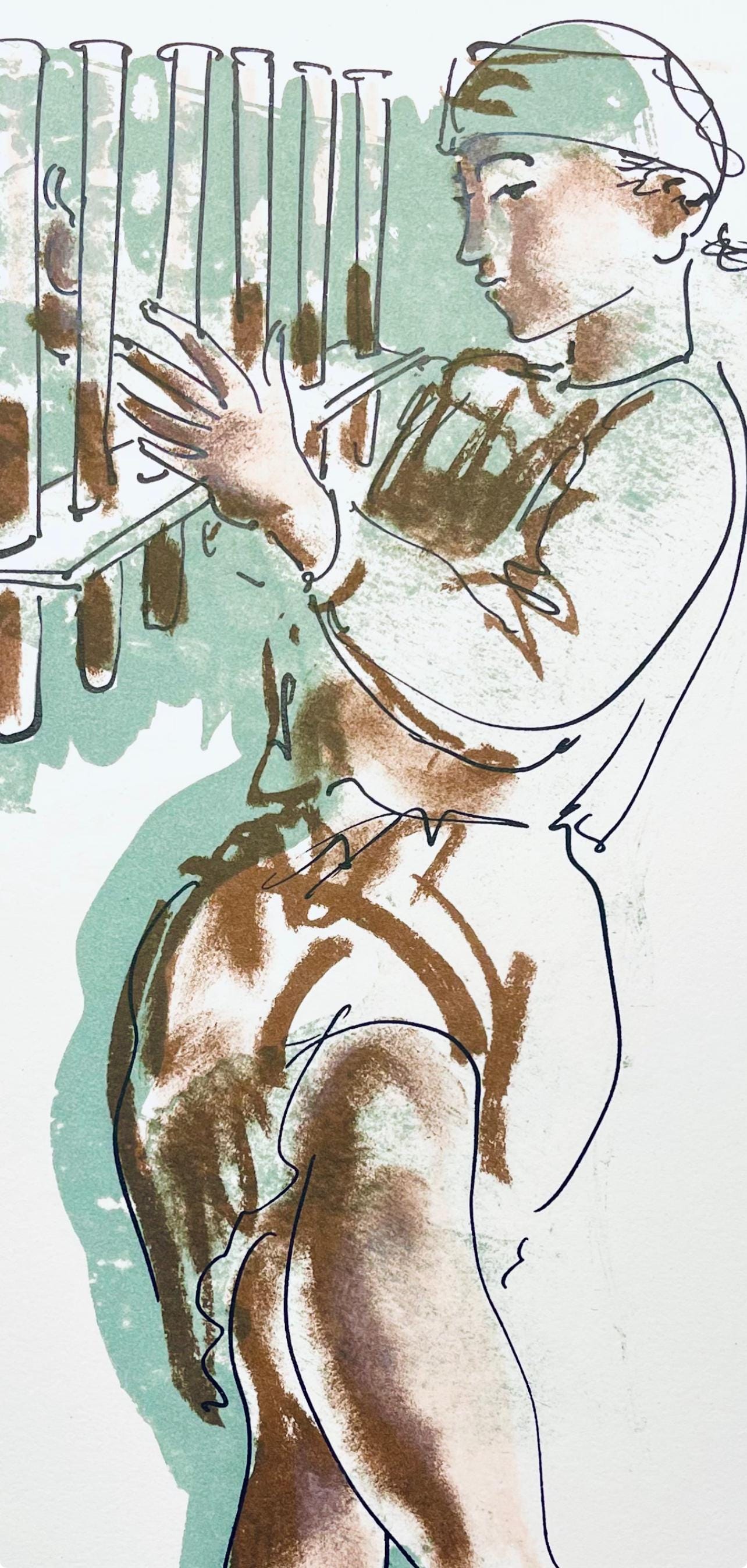 Hans Erni, Composition, Réflexions Simples Sur Le Corps, Limited Edition Lithograph
