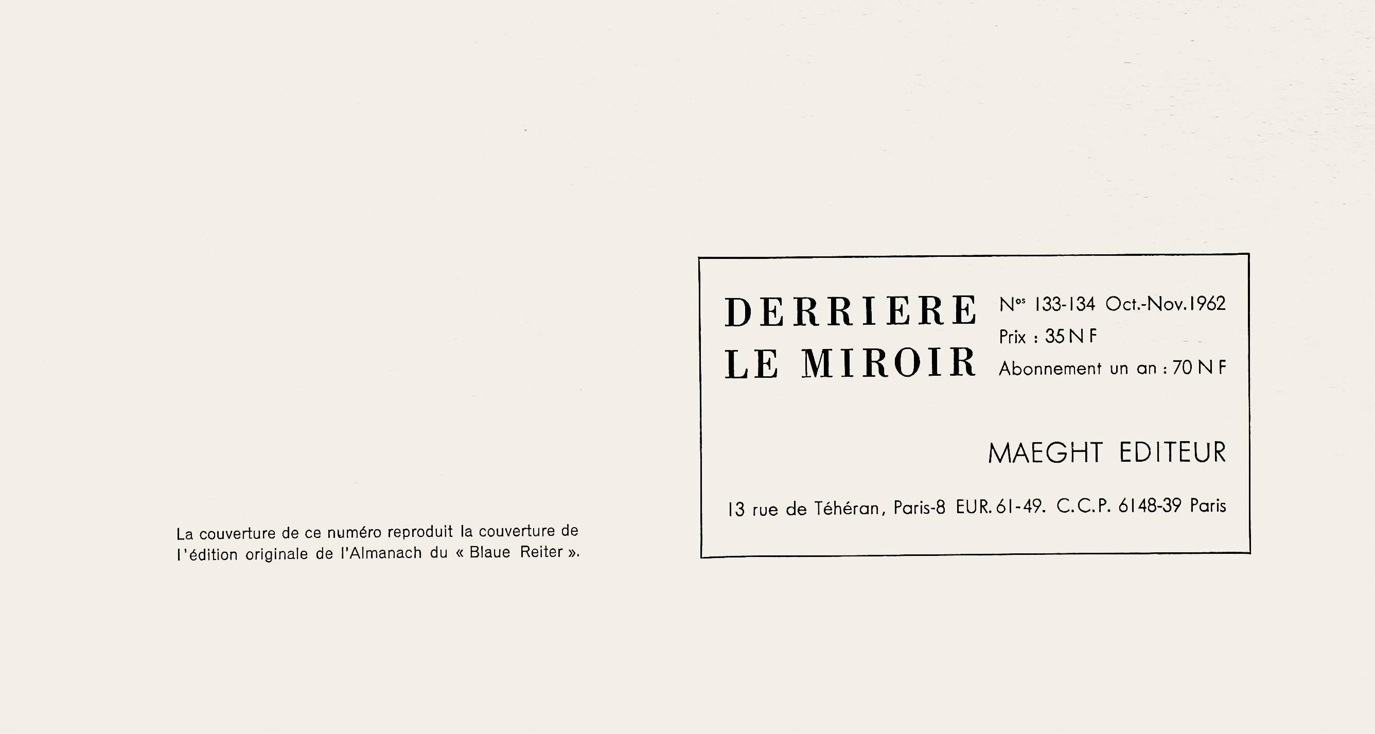 Wassily Kandinsky, Tableau avec formes blanches, Derrière le miroir, Limited Edition Lithograph