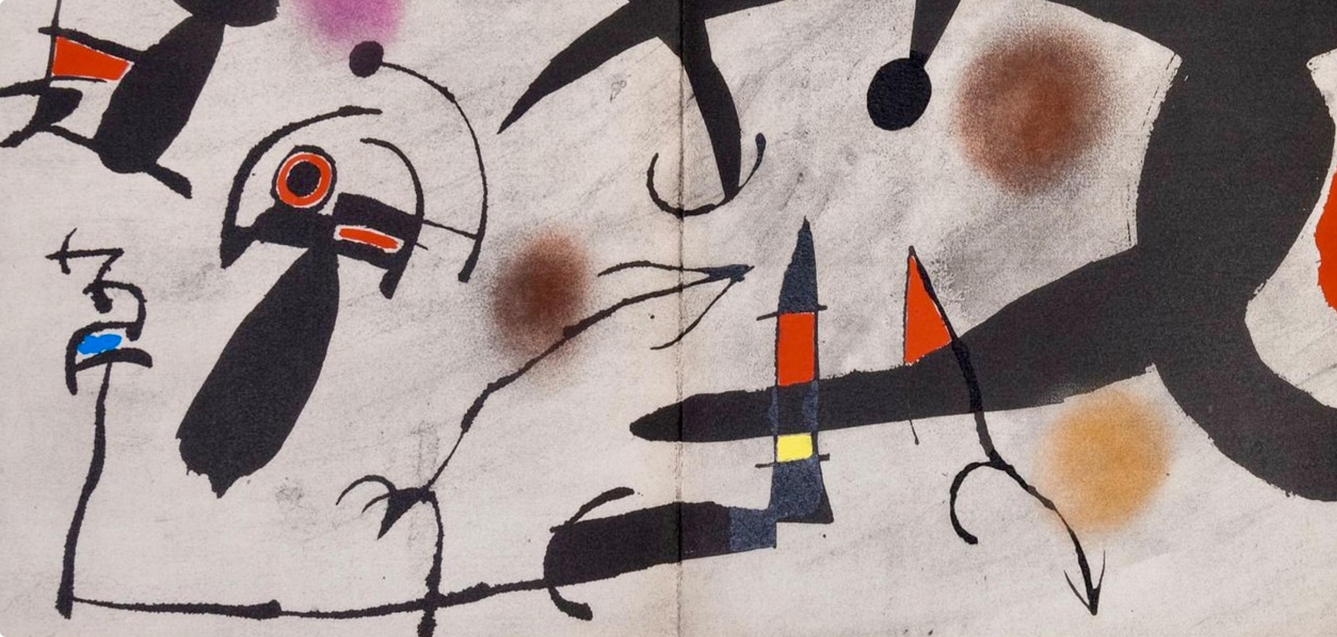 Joan Miró, Composition, Miró, Oiseau Solaire, Oiseau Lunaire, Étincelles, Limited Edition Lithograph