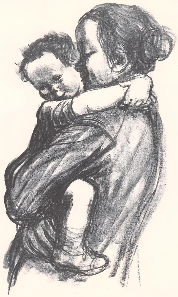 Käthe Kollwitz, Boy with Arms around Mother’s Neck (Mutter mit Jungen, seine Arme um ihren Hals), Limited Edition Lithograph