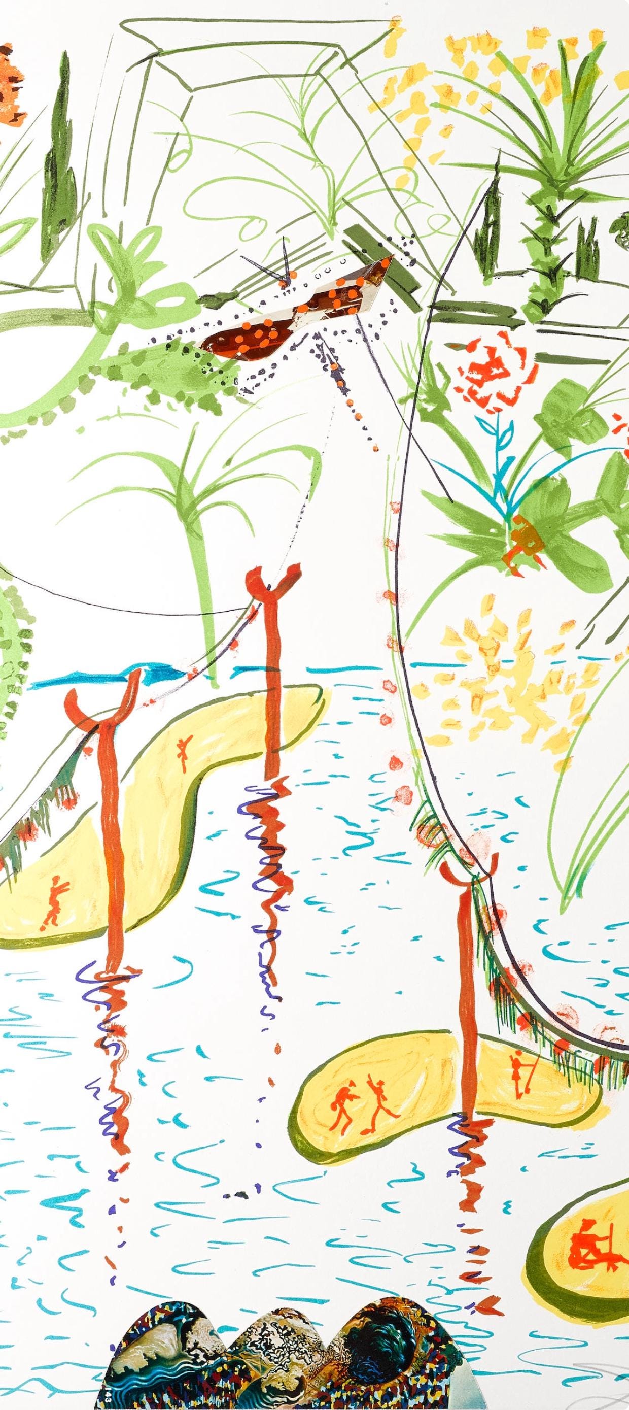 Salvador Dalí, Jardin biologique (M/L 822-831; Field 75-13), Imaginations et Objets du Futur, Limited Edition Lithograph